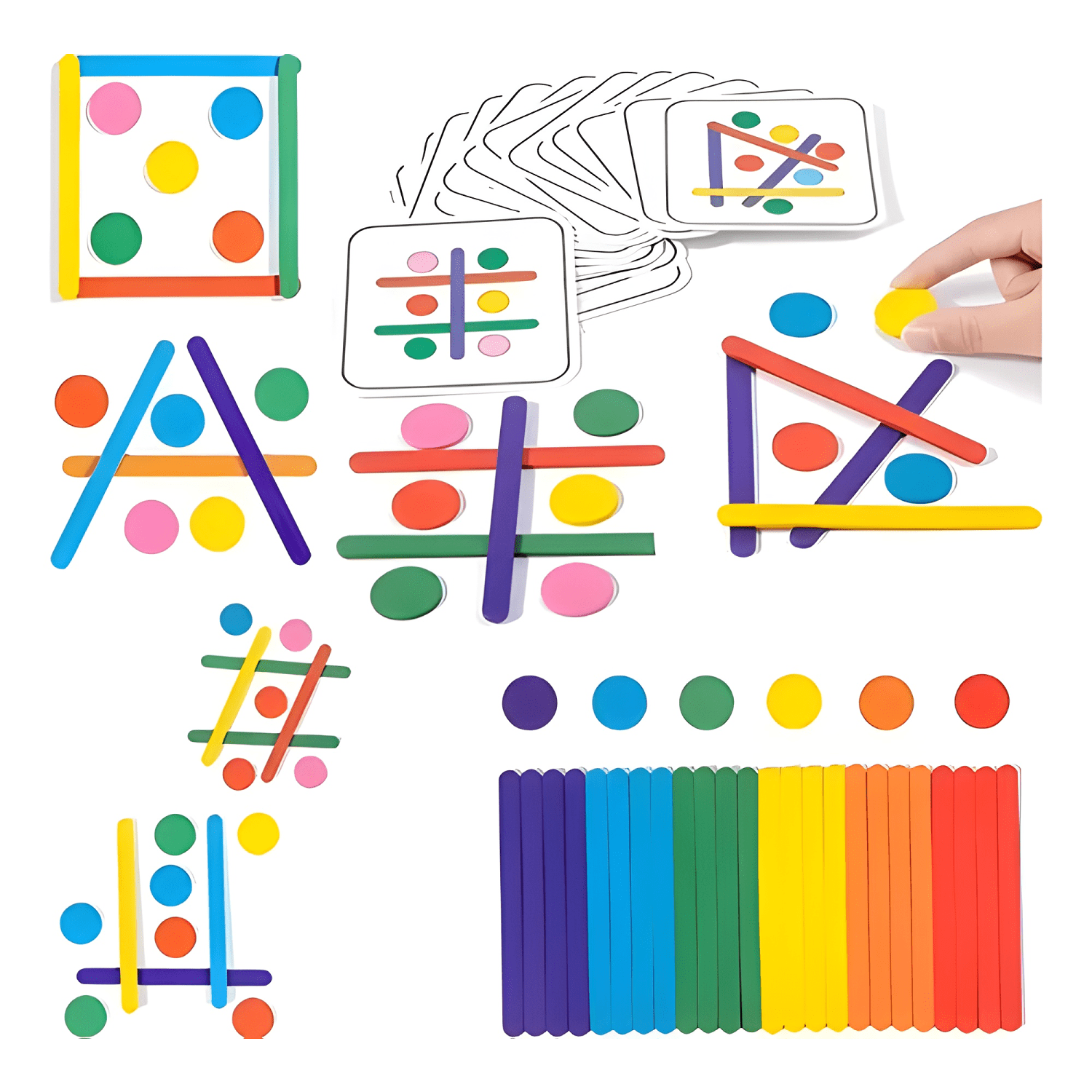 Juego didáctico patrones montessori palo arcoiris para niños-0