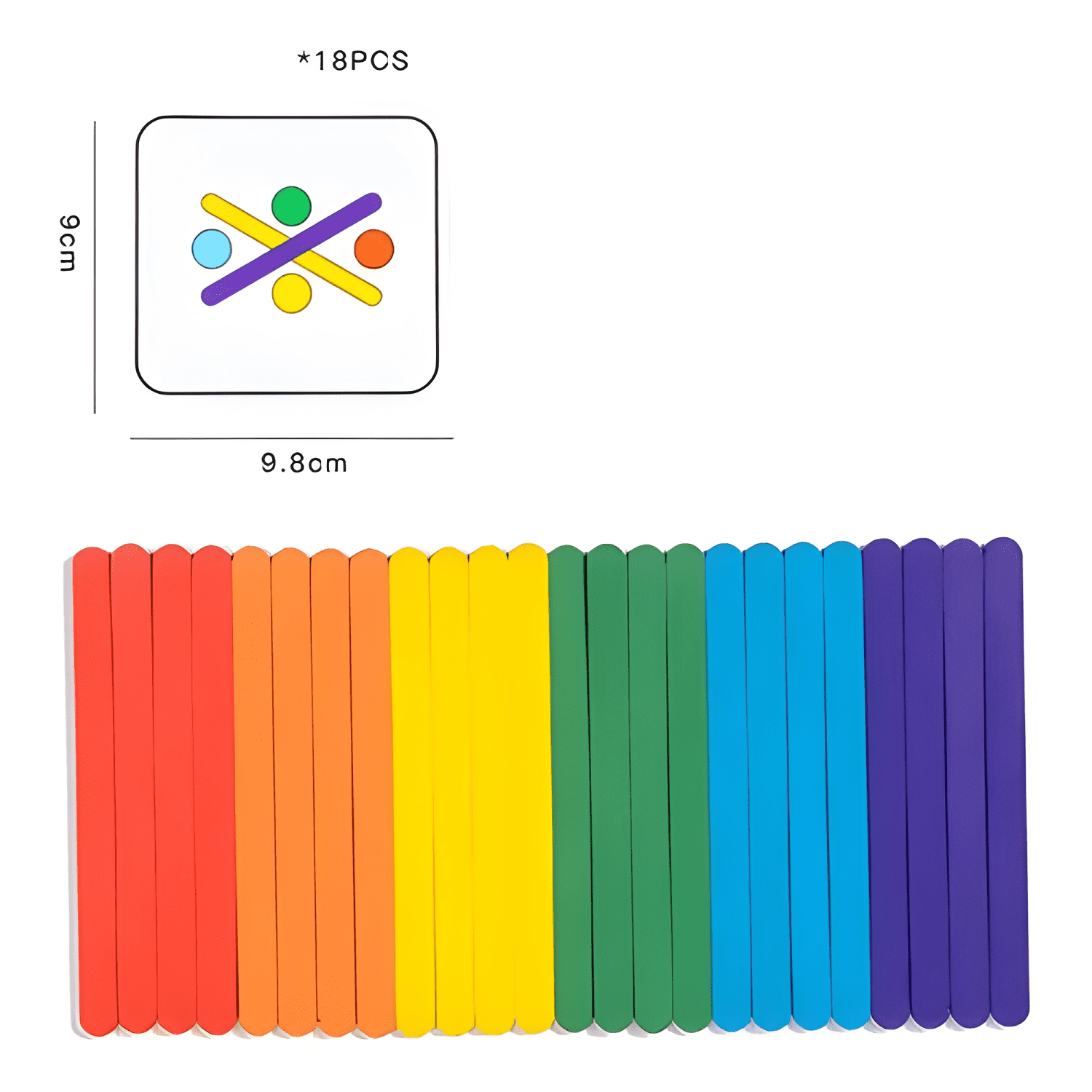 Juego didáctico patrones montessori palo arcoiris para niños-3