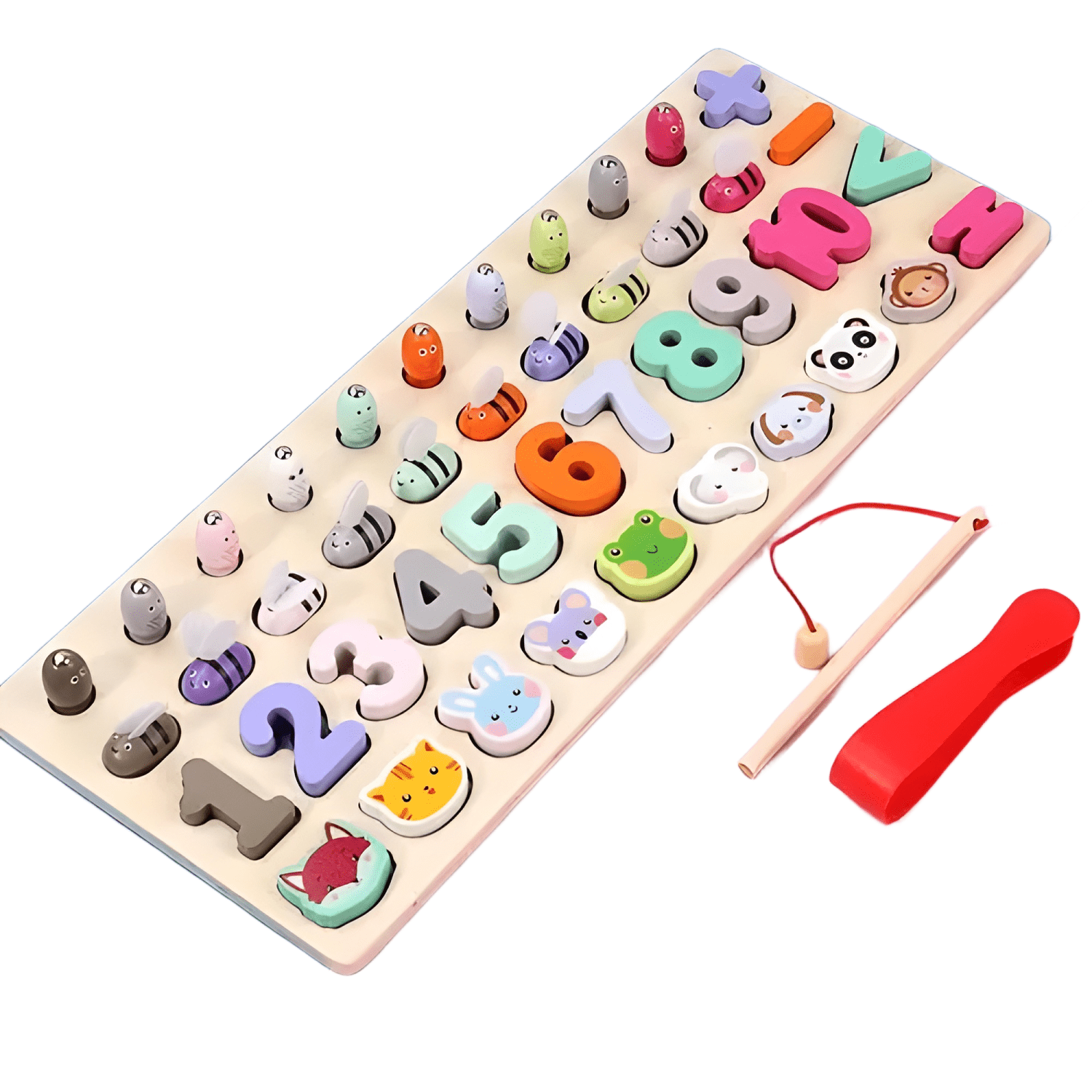 Tablero educativo montessori encaje, pesca y pinza-0