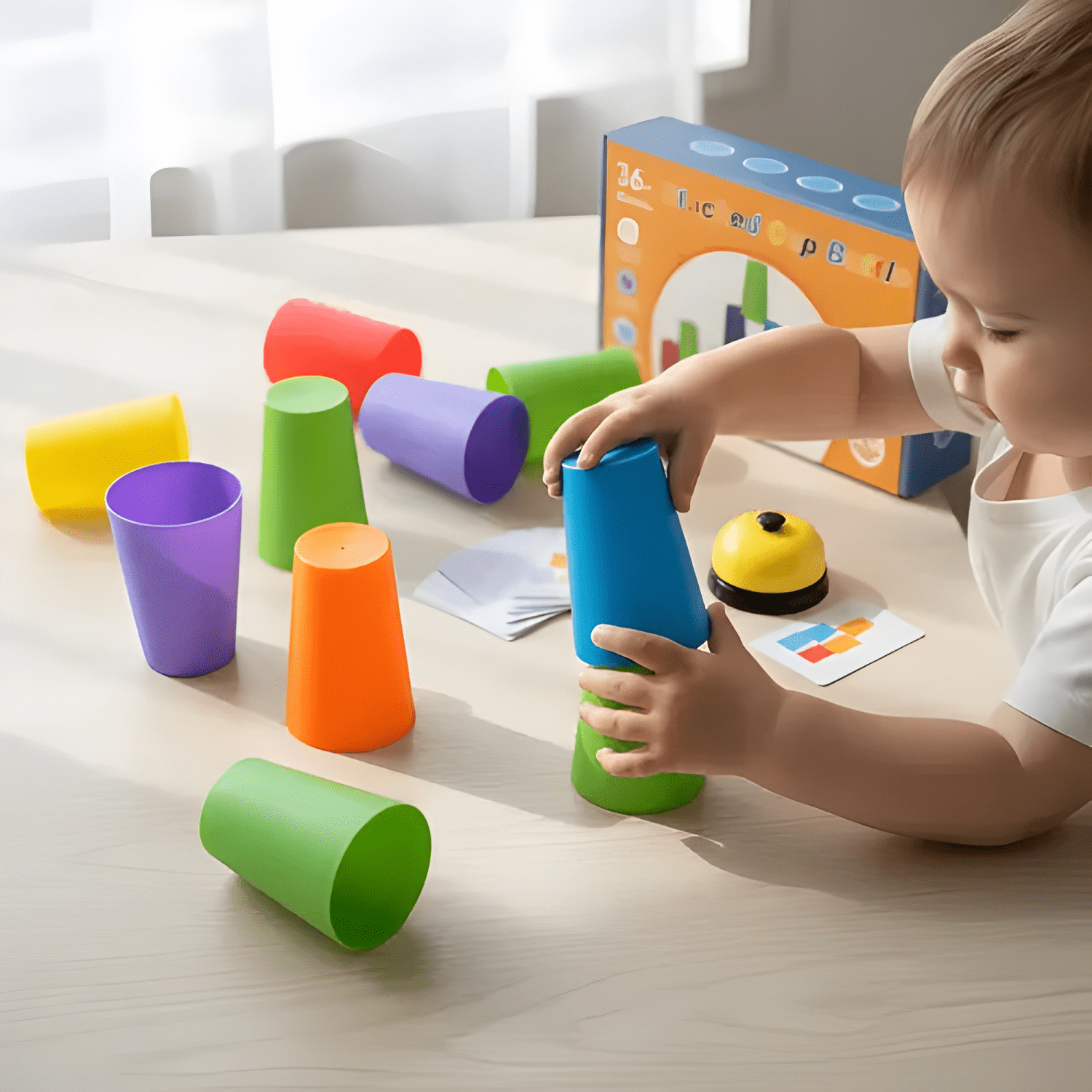 Juego didáctico vasos coloridos de patrones-2