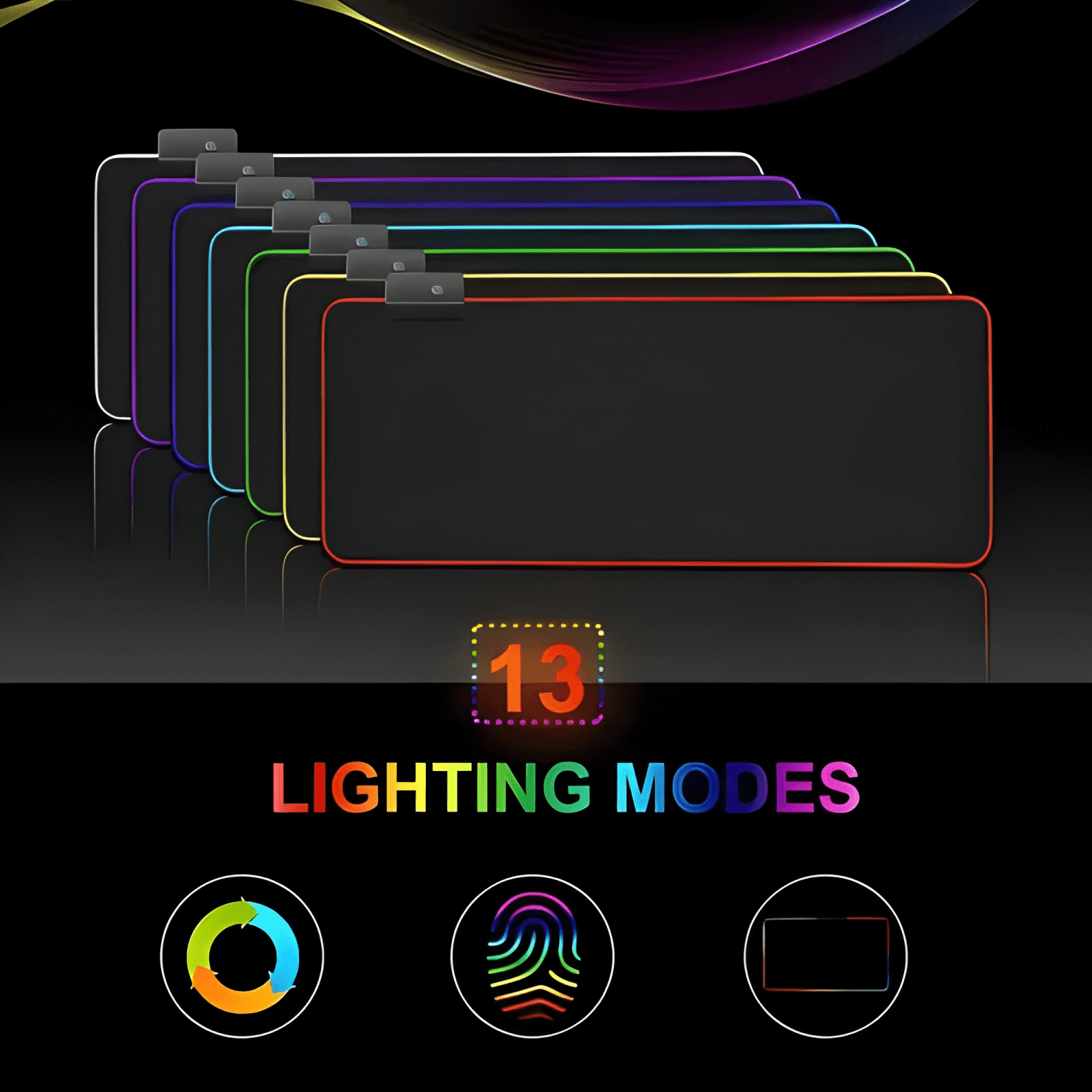Mouse Pad Rgb Gamer Usb Luz Led 80x30 Cm Negro-4