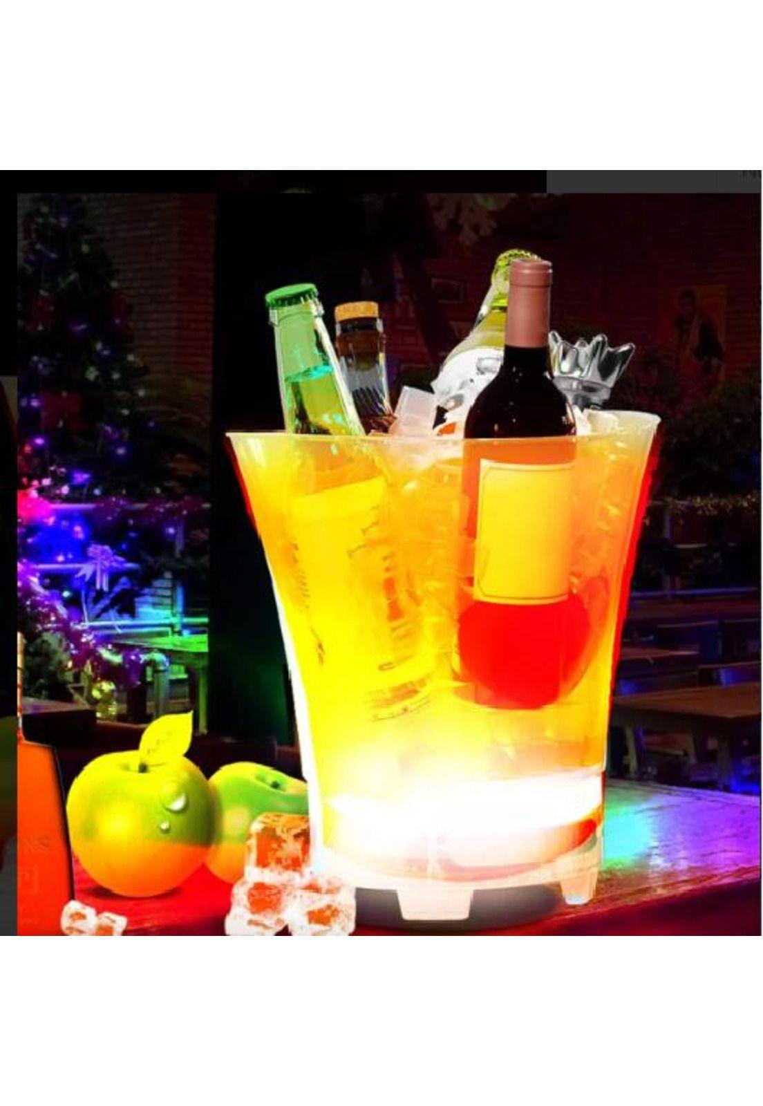 Cubitera Hielera con Luz LED 5L para Fiesta, Hogar, Bar Multicolor-2