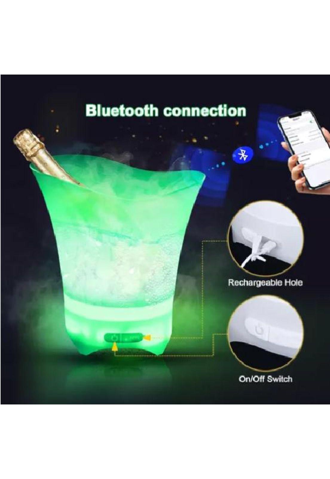 Cubitera Hielera con Luz LED 5L para Fiesta, Hogar, Bar Multicolor-3