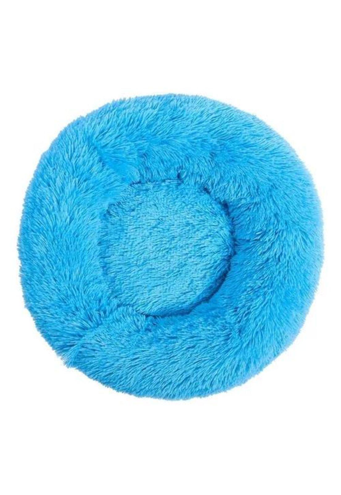 Cama para mascotas felpa antiestrés 80 cm XL celeste-2