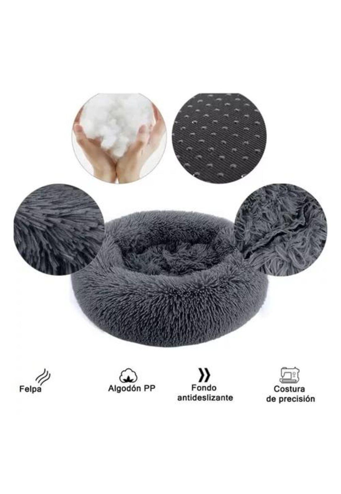 Cama para mascotas felpa antiestrés 80 cm XL celeste-3