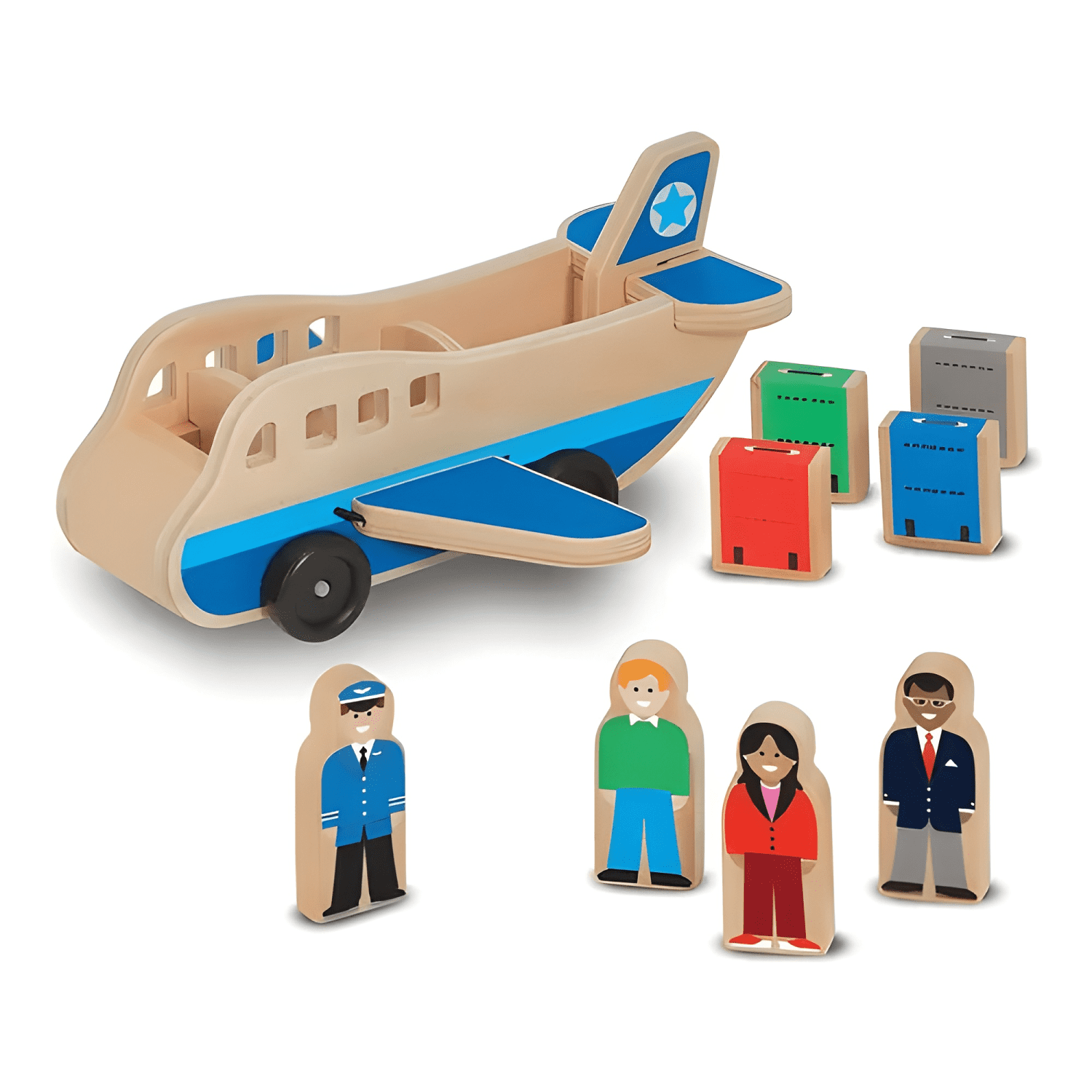 Juego didáctico avión madera para niños montessori regalo-1