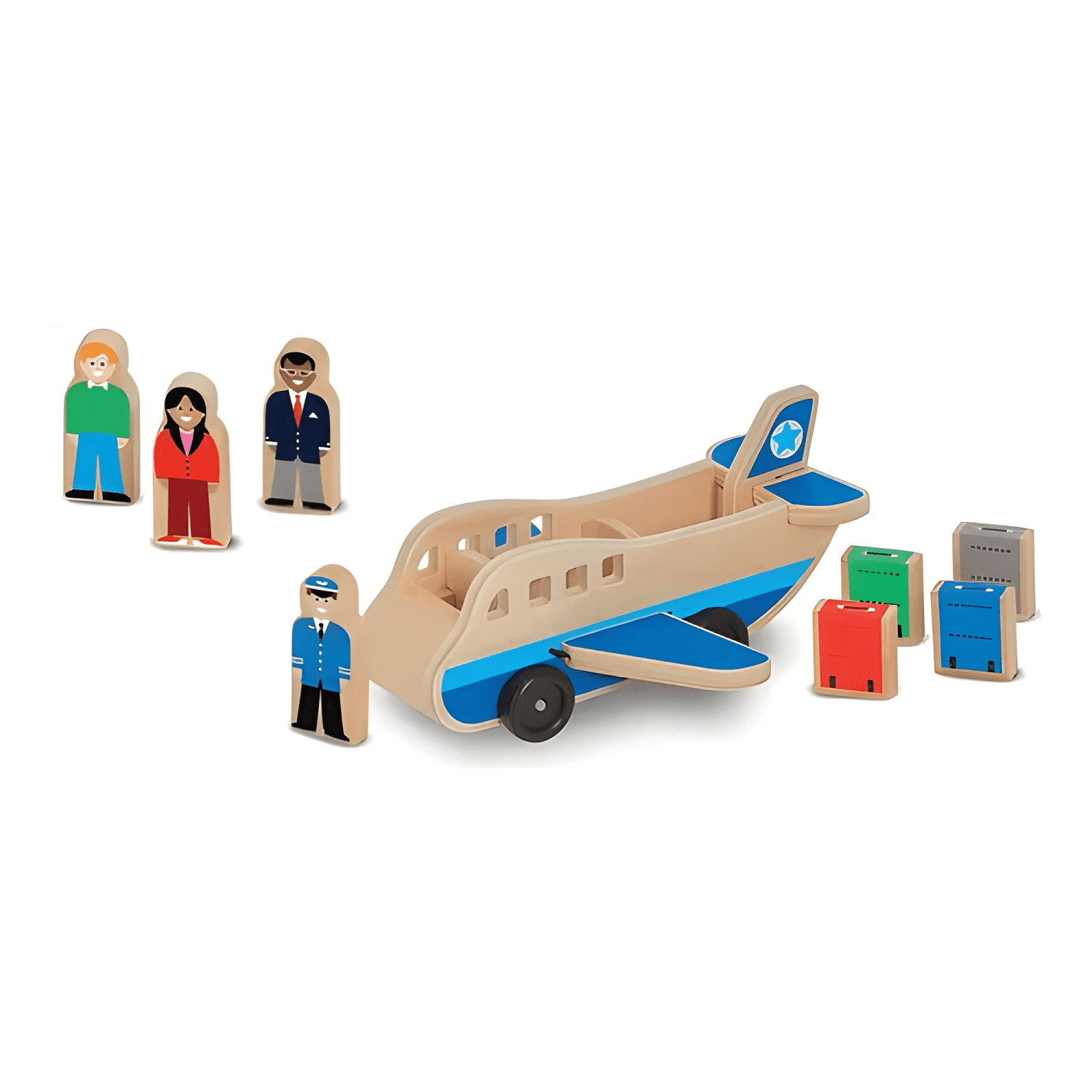 Juego didáctico avión madera para niños montessori regalo-2