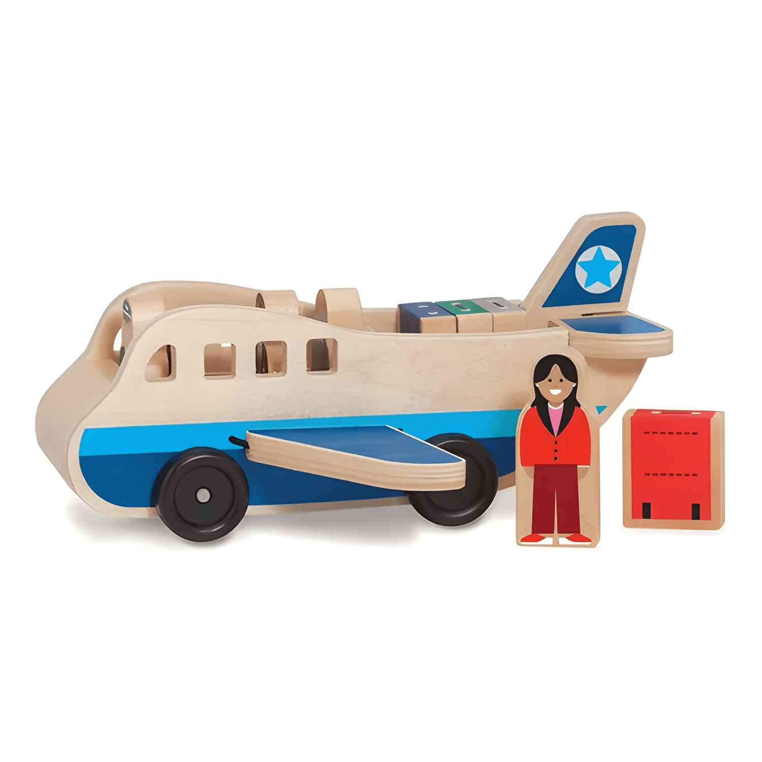 Juego didáctico avión madera para niños montessori regalo-3