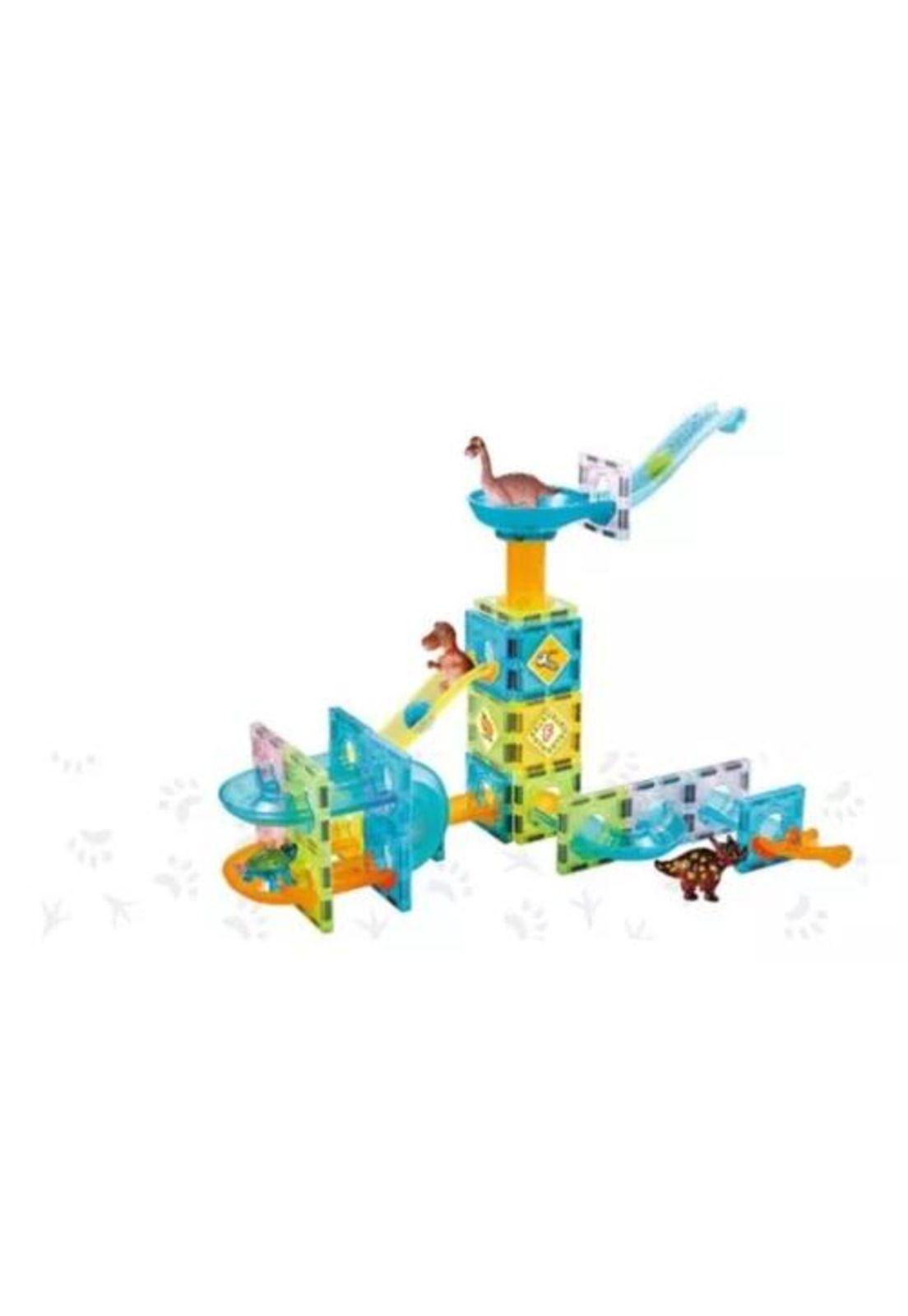 Bloques magnéticos didácticos de dinosaurios 74 piezas multicolor-0