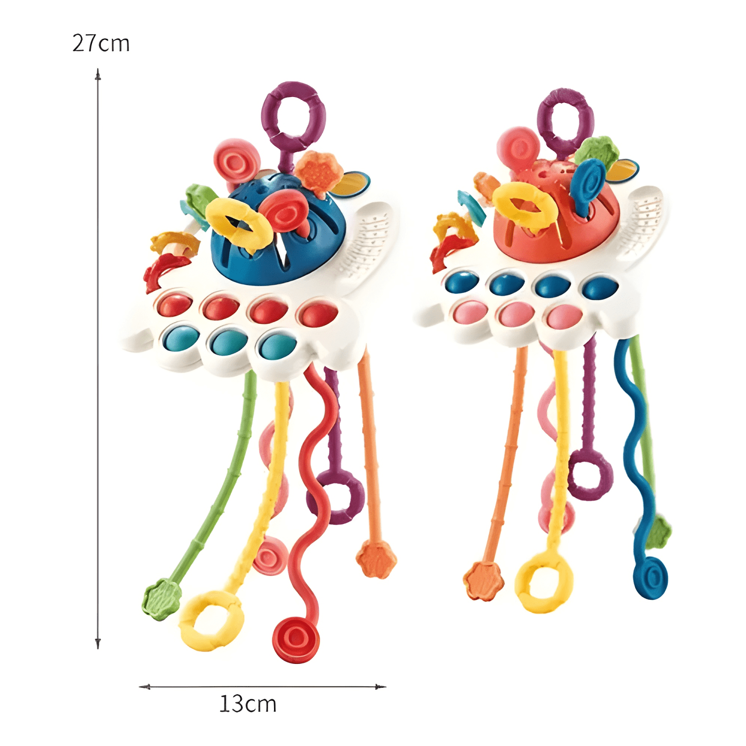 Juguete sensorial 4 en 1 para bebé con diseño pulpo Rojo #2-4