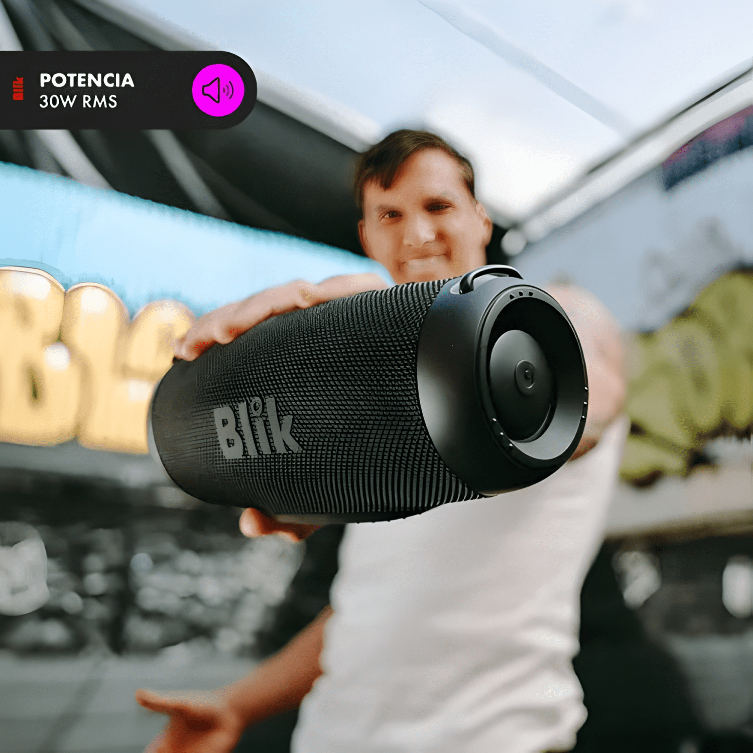 Parlante bluetooth portátil powerbass30 30w 34 hrs Negro-3