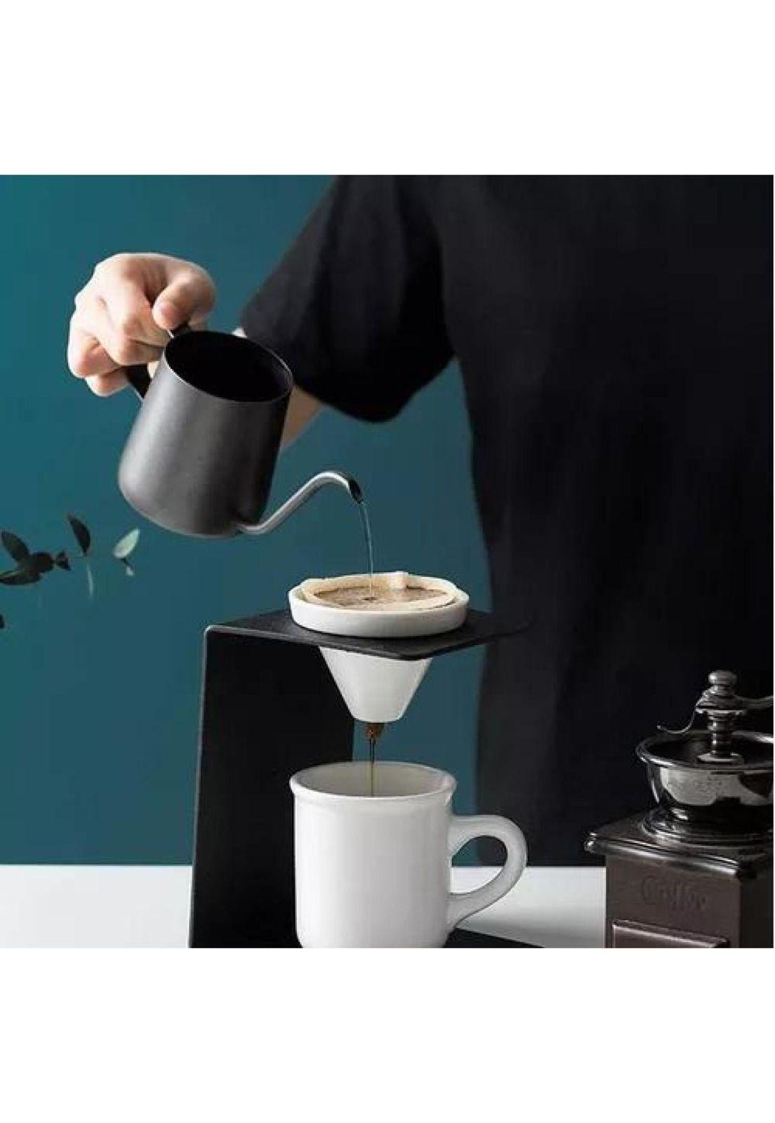 Tetera Cuello Cisne - Negra, 350 ml, para Café y Té, de Acero Inoxidable-4