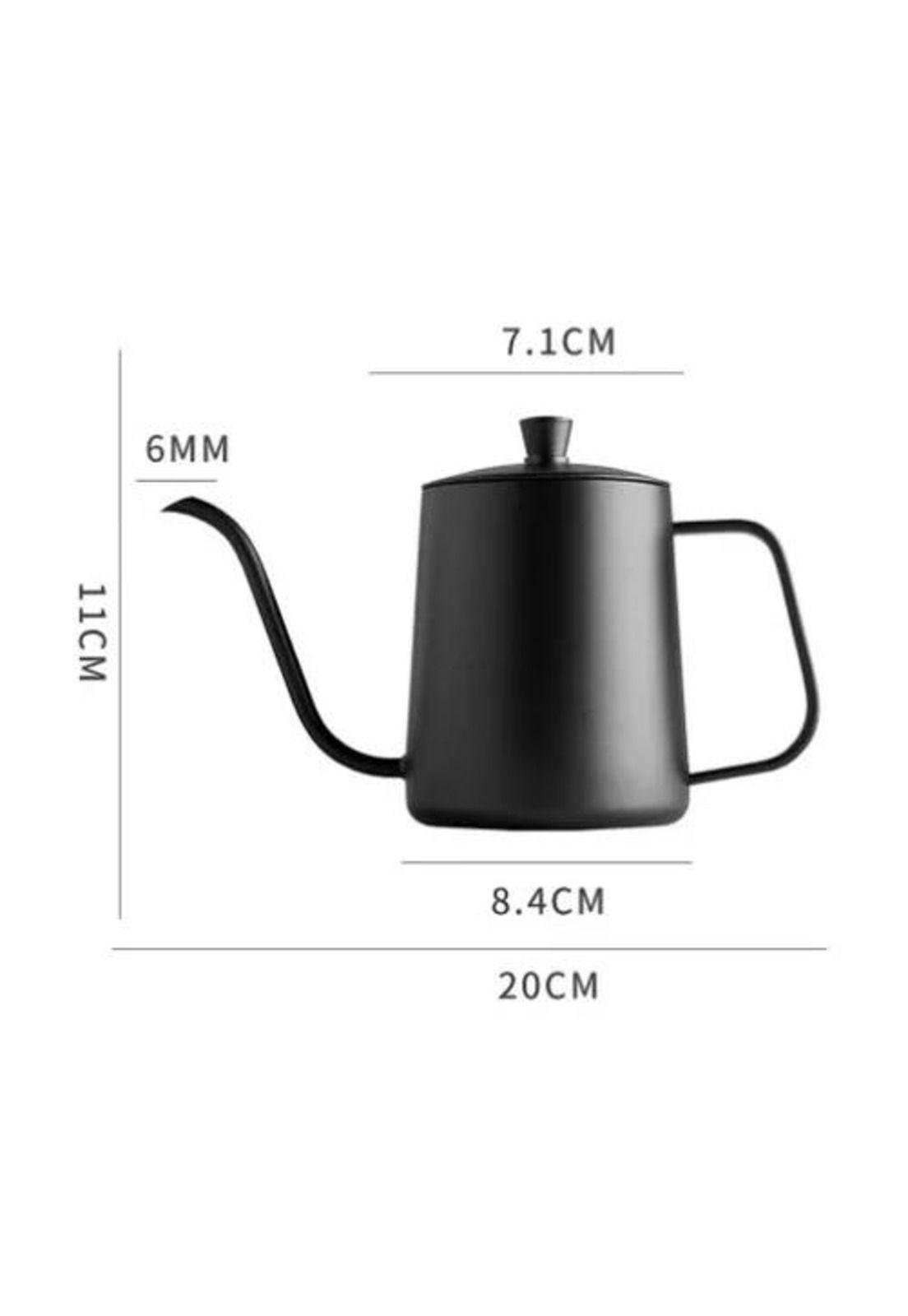 Tetera Cuello Cisne - Negra, 350 ml, para Café y Té, de Acero Inoxidable-7