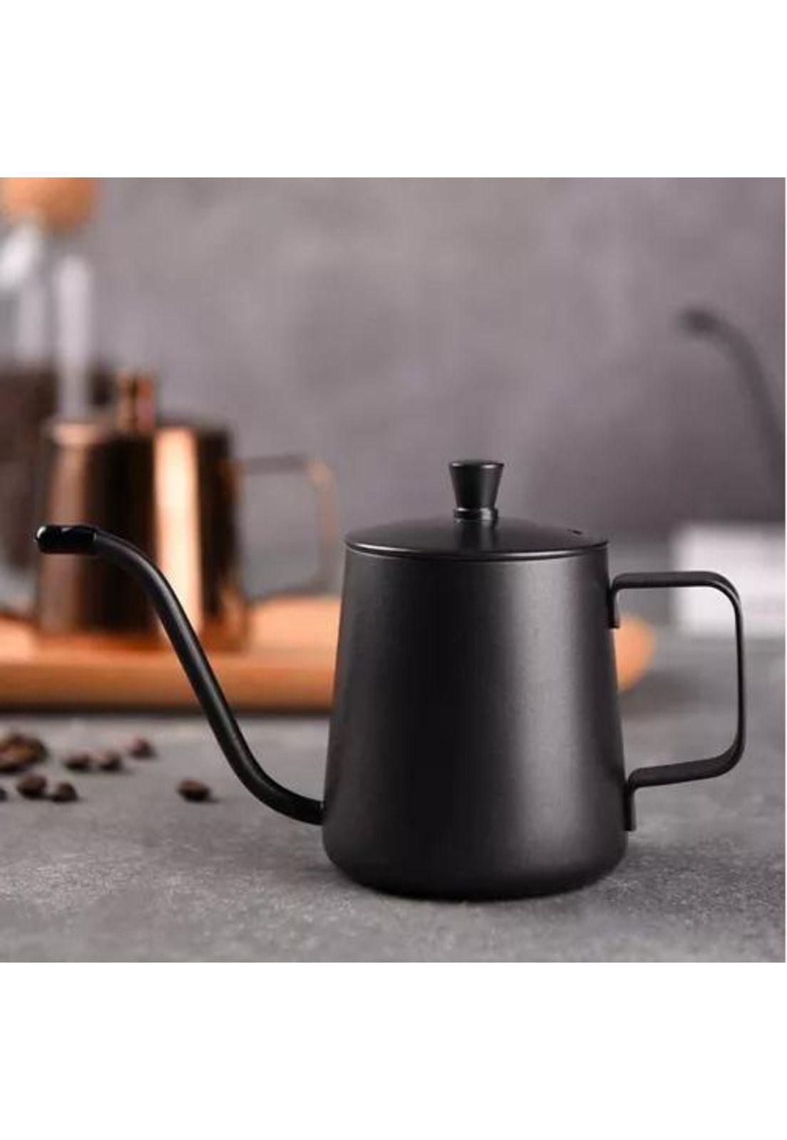 Tetera Cuello Cisne - Negra, 350 ml, para Café y Té, de Acero Inoxidable-8