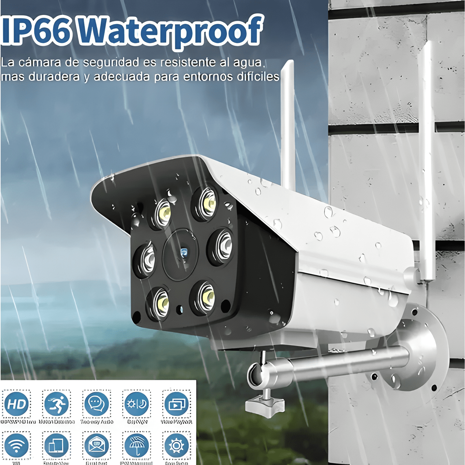 Cámara de Vigilancia Exterior Wifi Osmao Full HD 1080p IP66-3