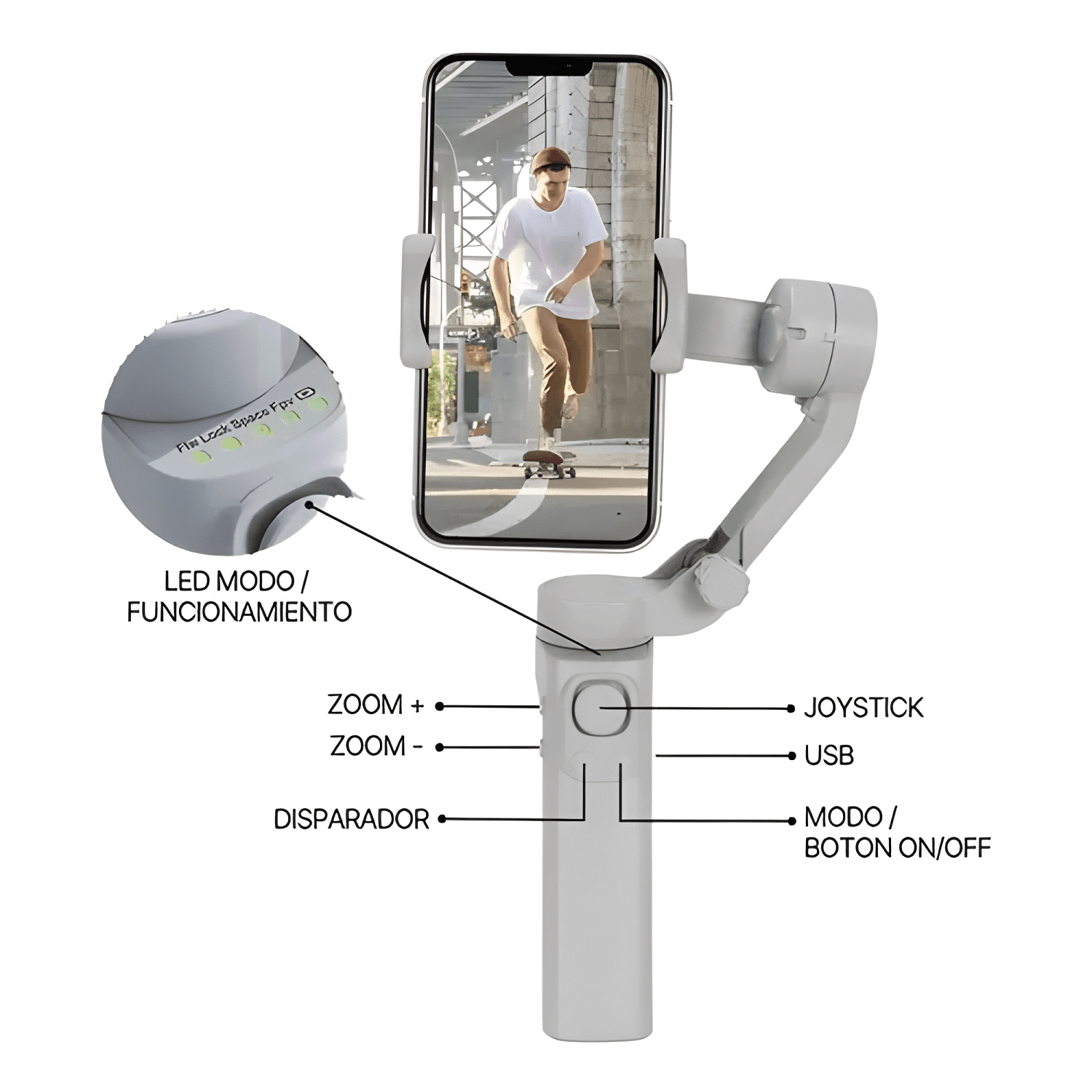 Gimbal Estabilizador Para Celular 3 Ejes Android Iphone APP-2