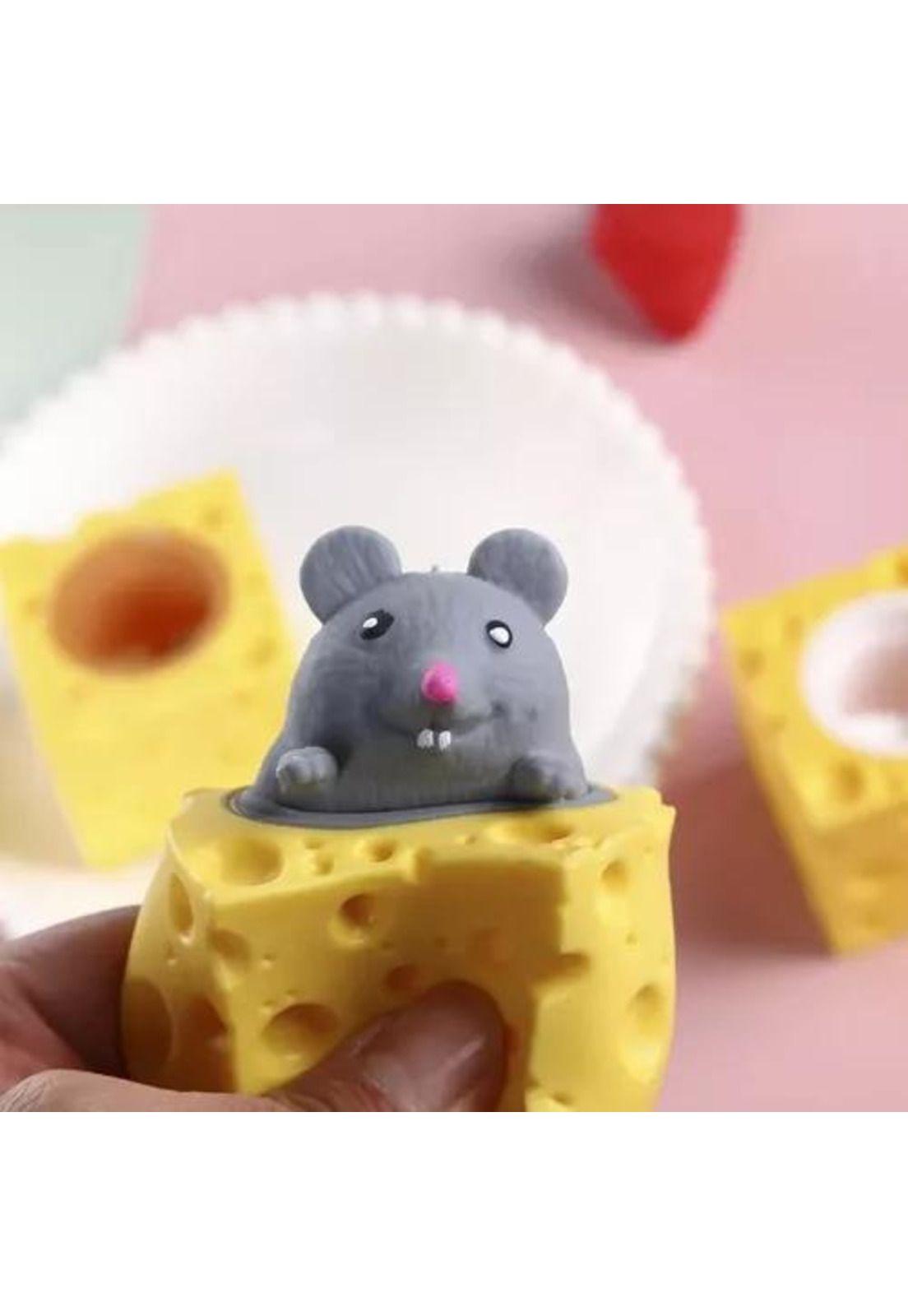 Juguete Antiestrés Squishy - Ratón y Queso de Descompresión-3