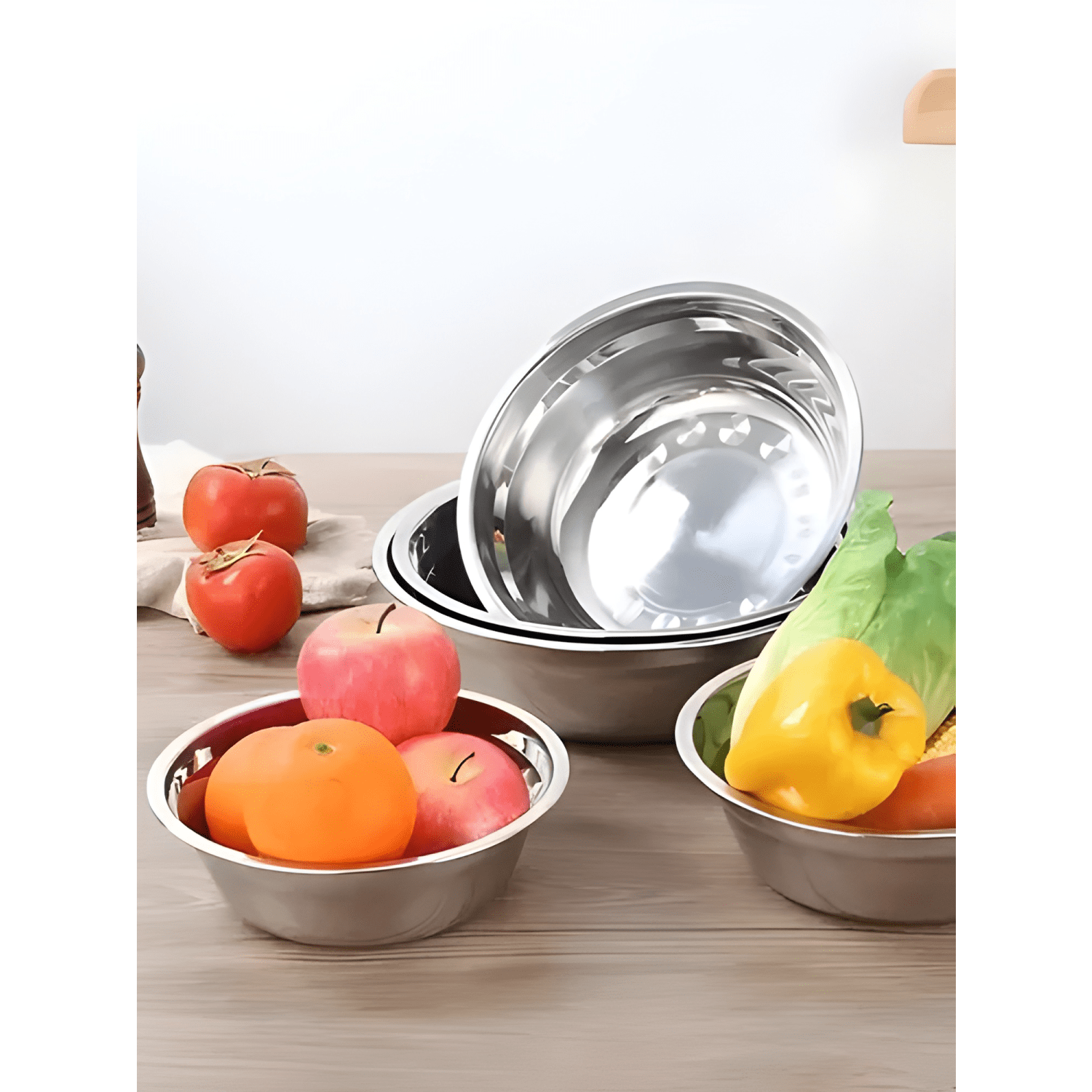 Pack de 12 bowls de acero inoxidable 18 CM para cocina y-4
