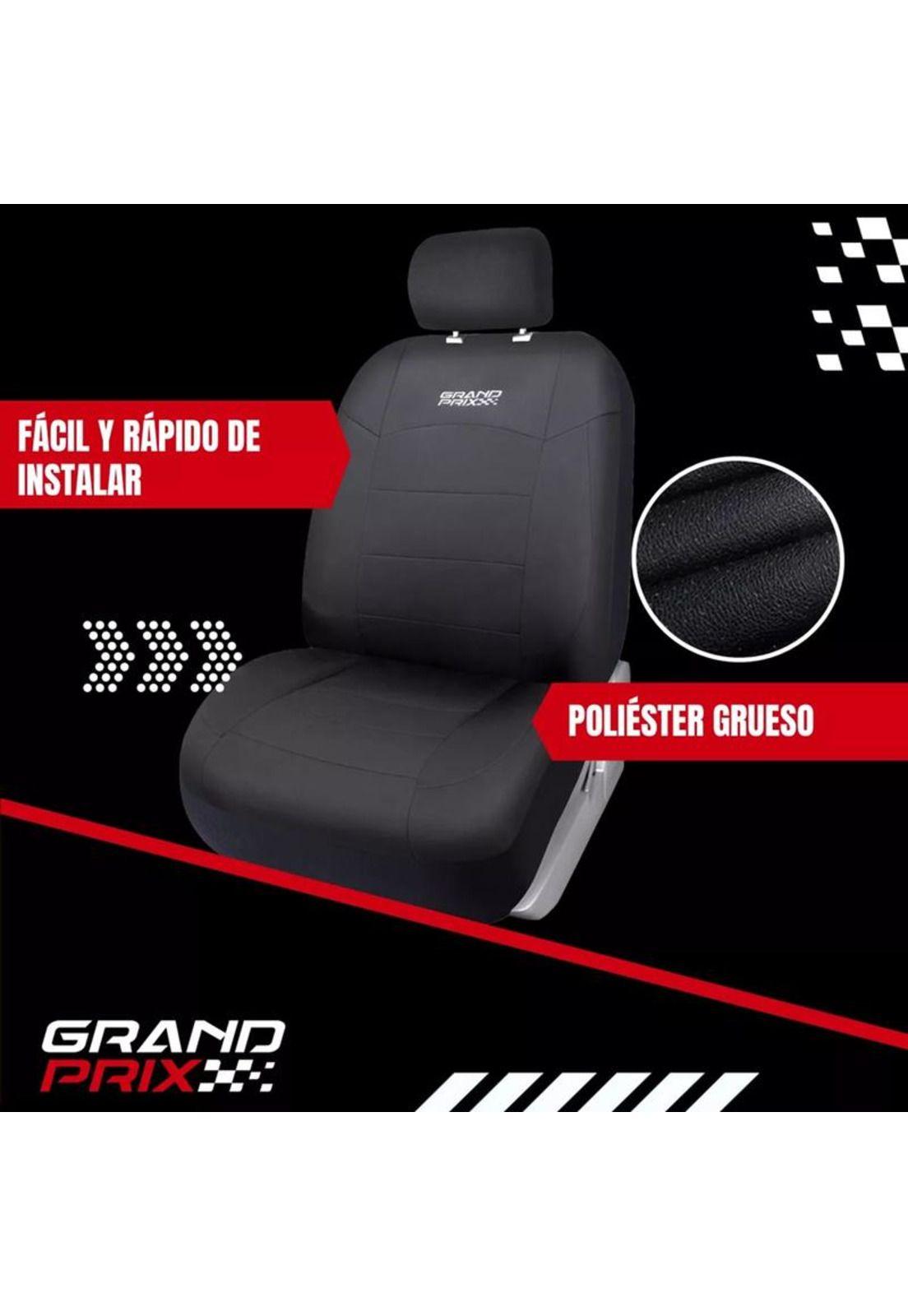 Funda cubre asiento auto camioneta universal Grand Prix, color negro-3