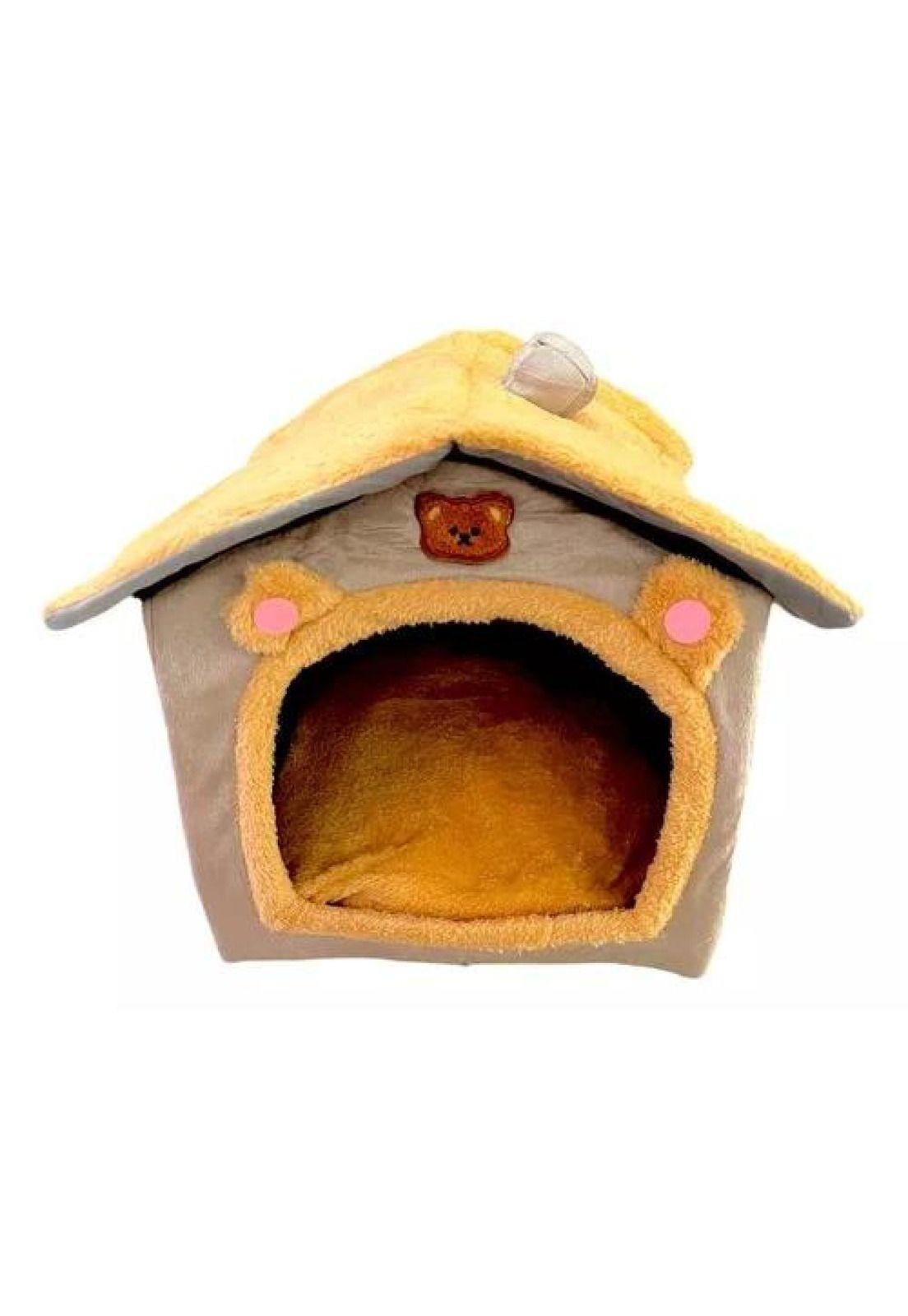 Cama para mascotas felpa iglú casa perros y gatos L-3