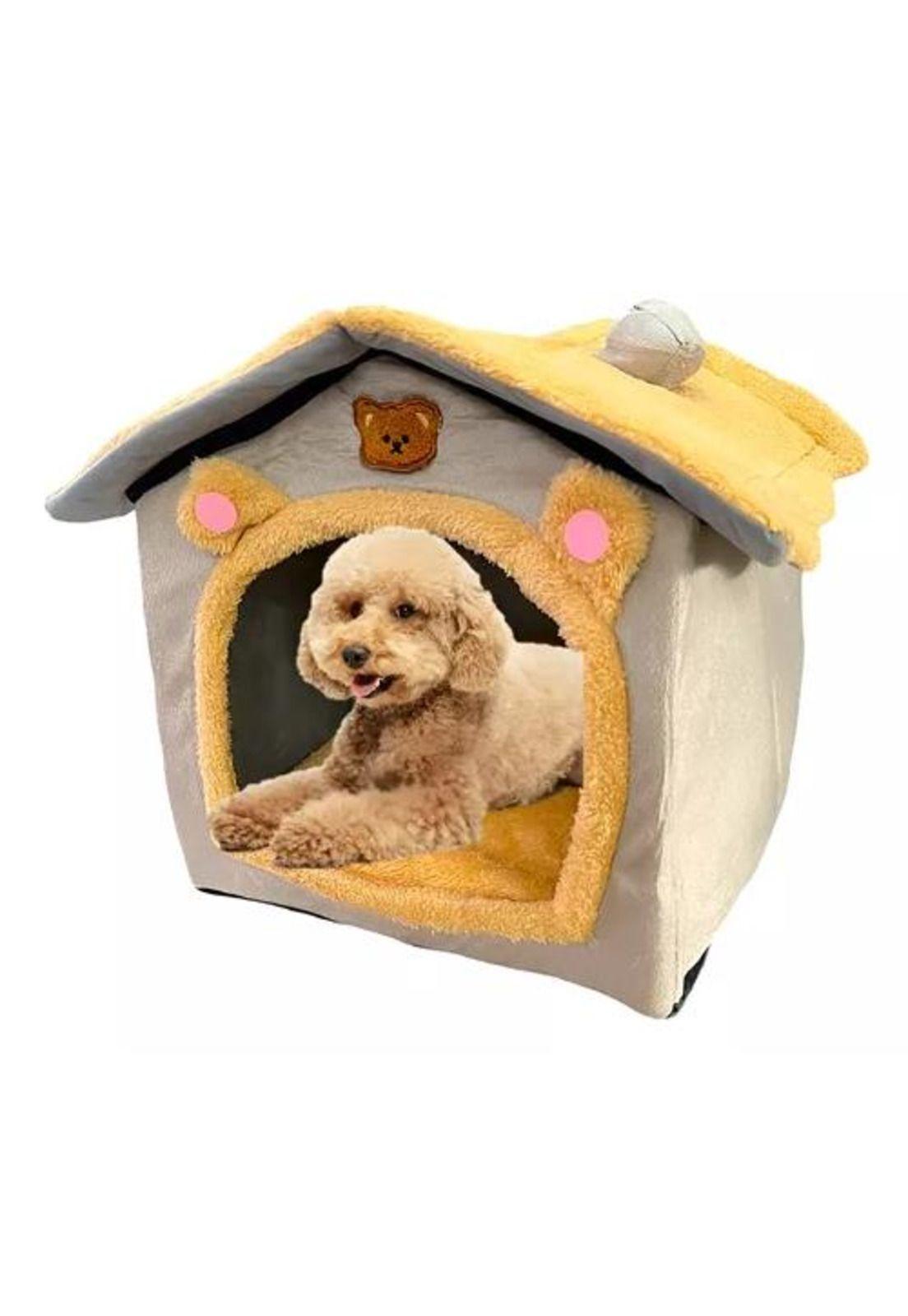 Cama para mascotas felpa iglú casa perros y gatos L-5