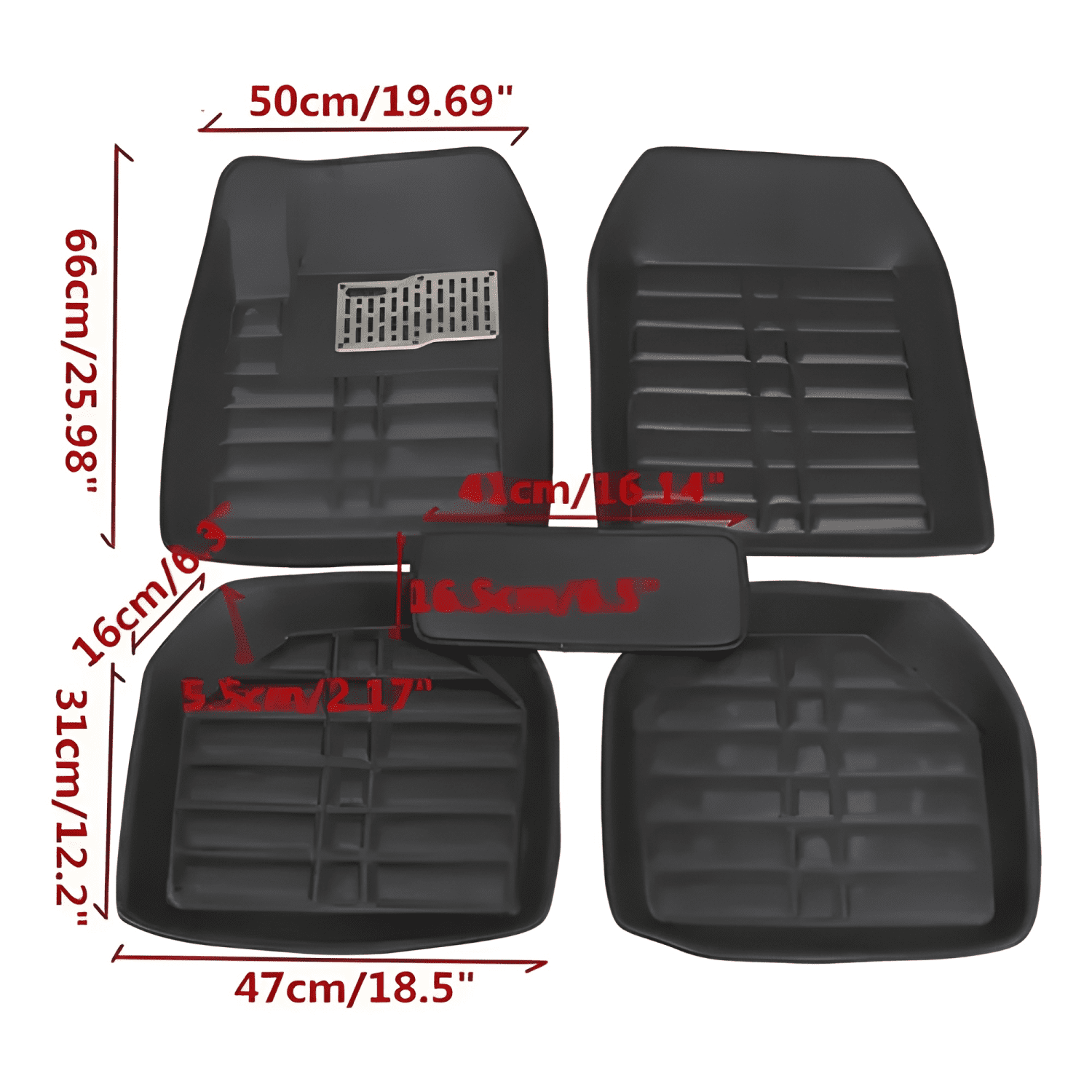 Set Tapetes Piso Alfombra Auto Universal Tipo Bandeja 5pieza-4