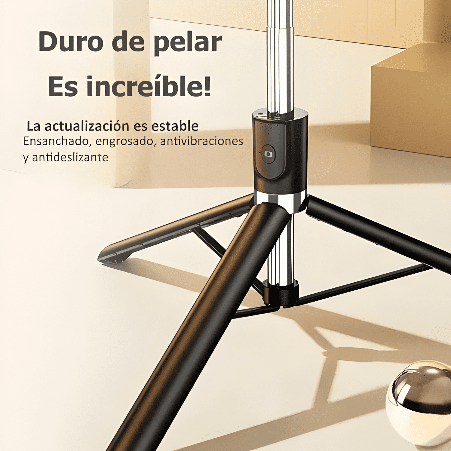 Trípode De Palo Selfie Para Móvil 1m Luz Control Negro #10-3