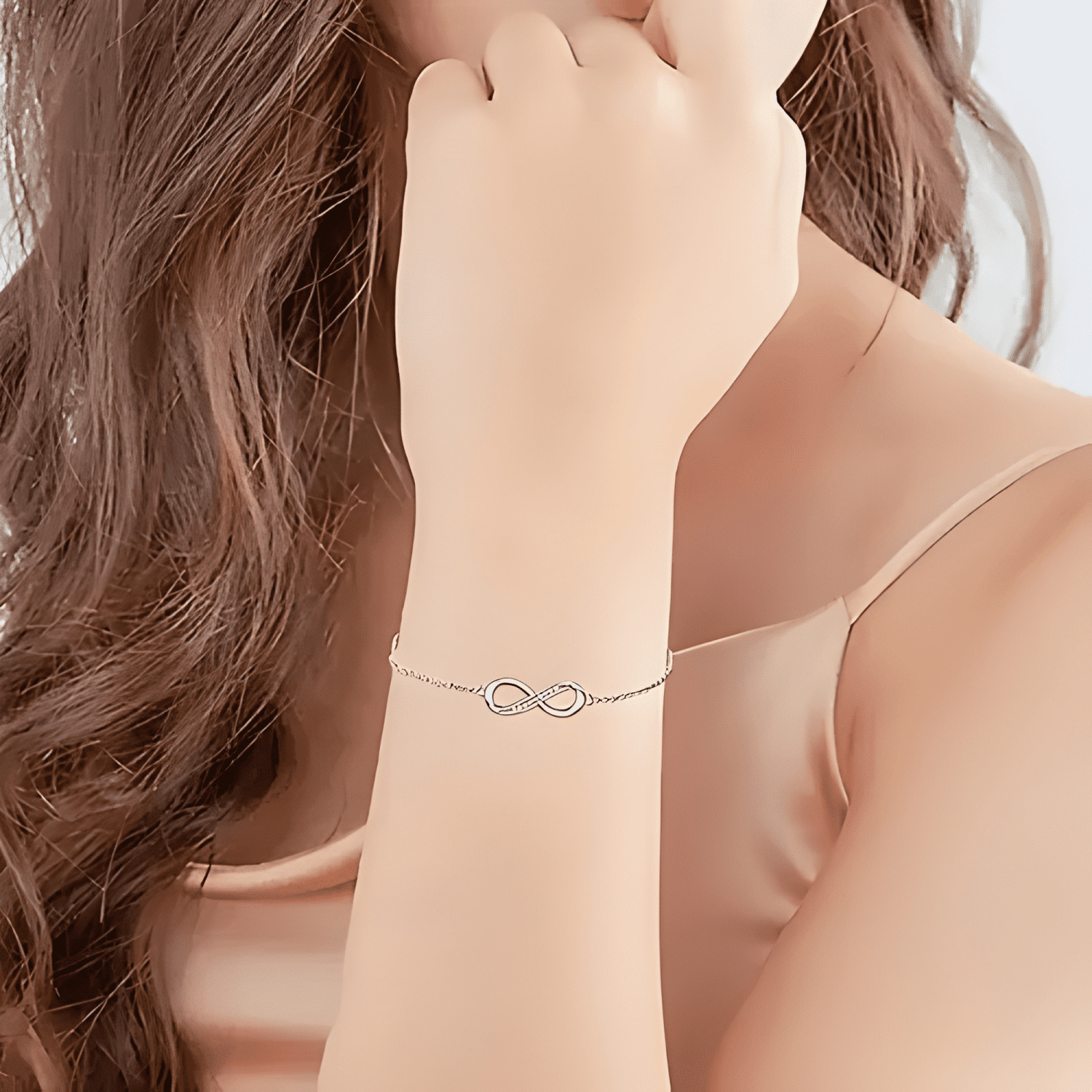 Pulsera infinito ajustable de plata ley S925 empaque-4