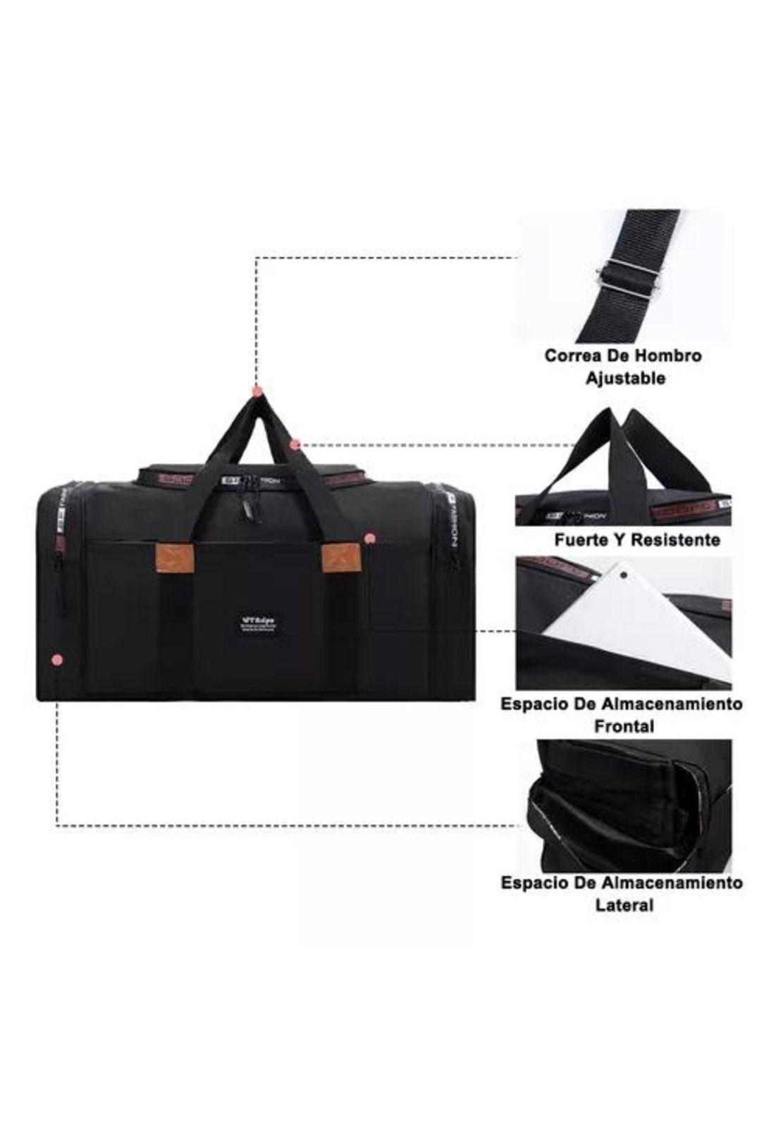 Bolso fitness de moda para viajes, gran capacidad, color negro-4