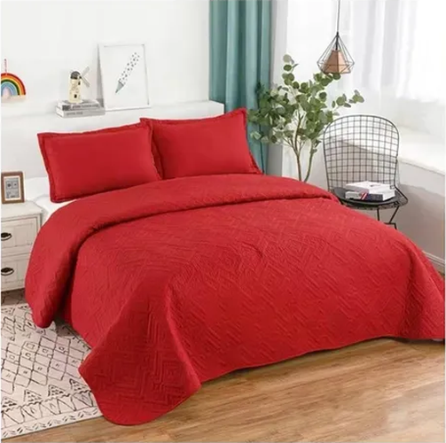 Cubrecama quilt verano king rojo-0