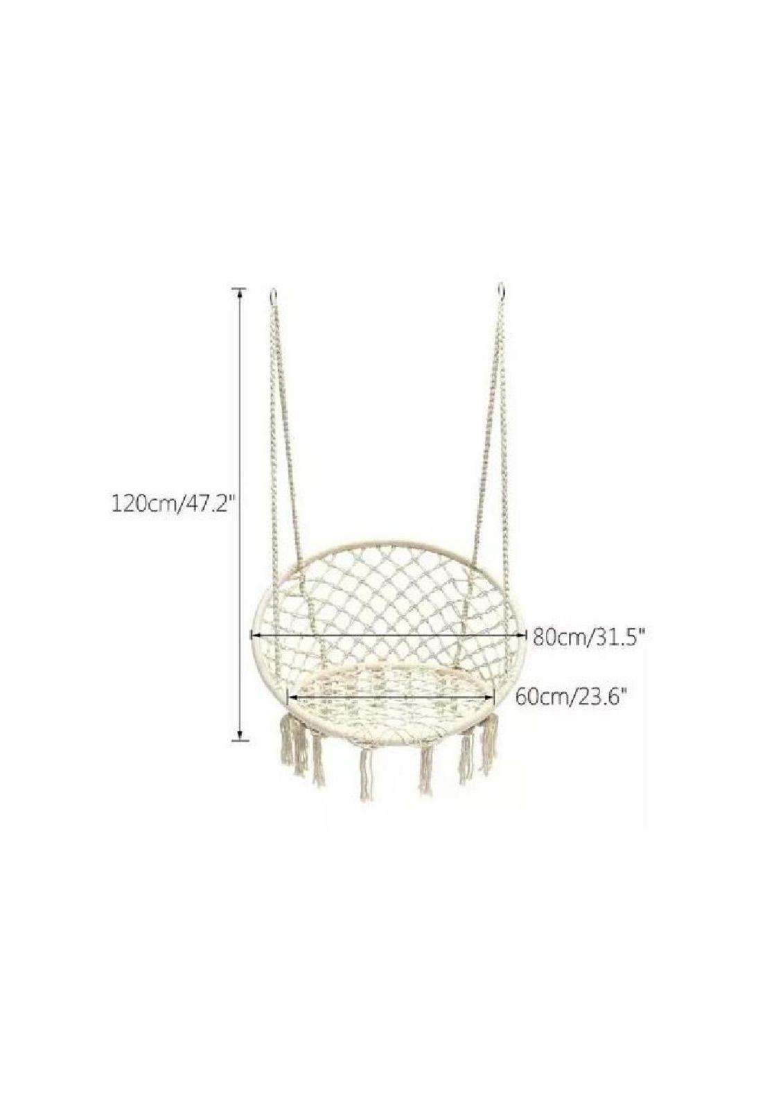 Silla hamaca colgante para terraza o jardín color beige-2