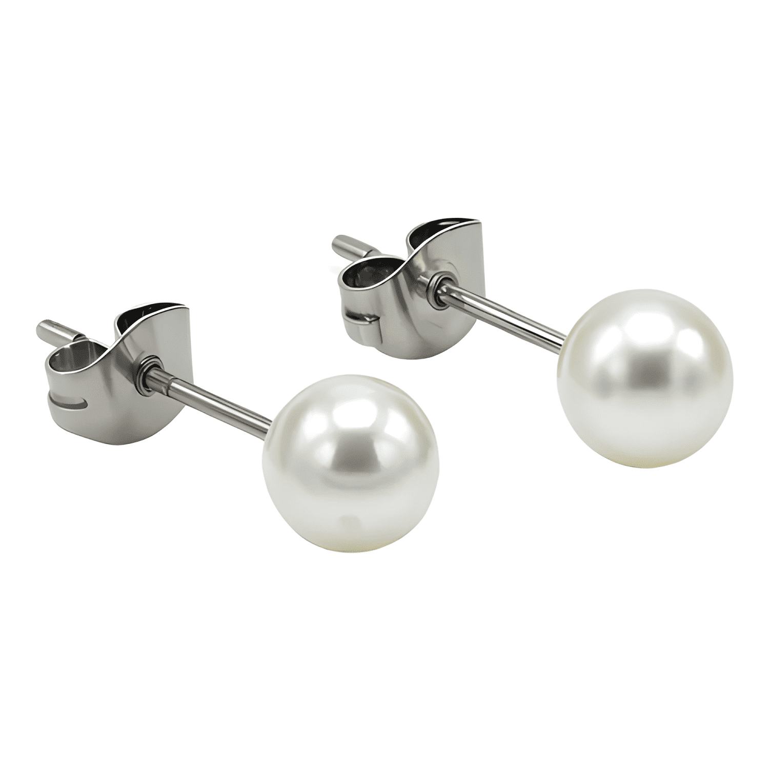 Aros Sascha Perla 5mm Titanio G23 Astm F136 20g Blanco #13-0