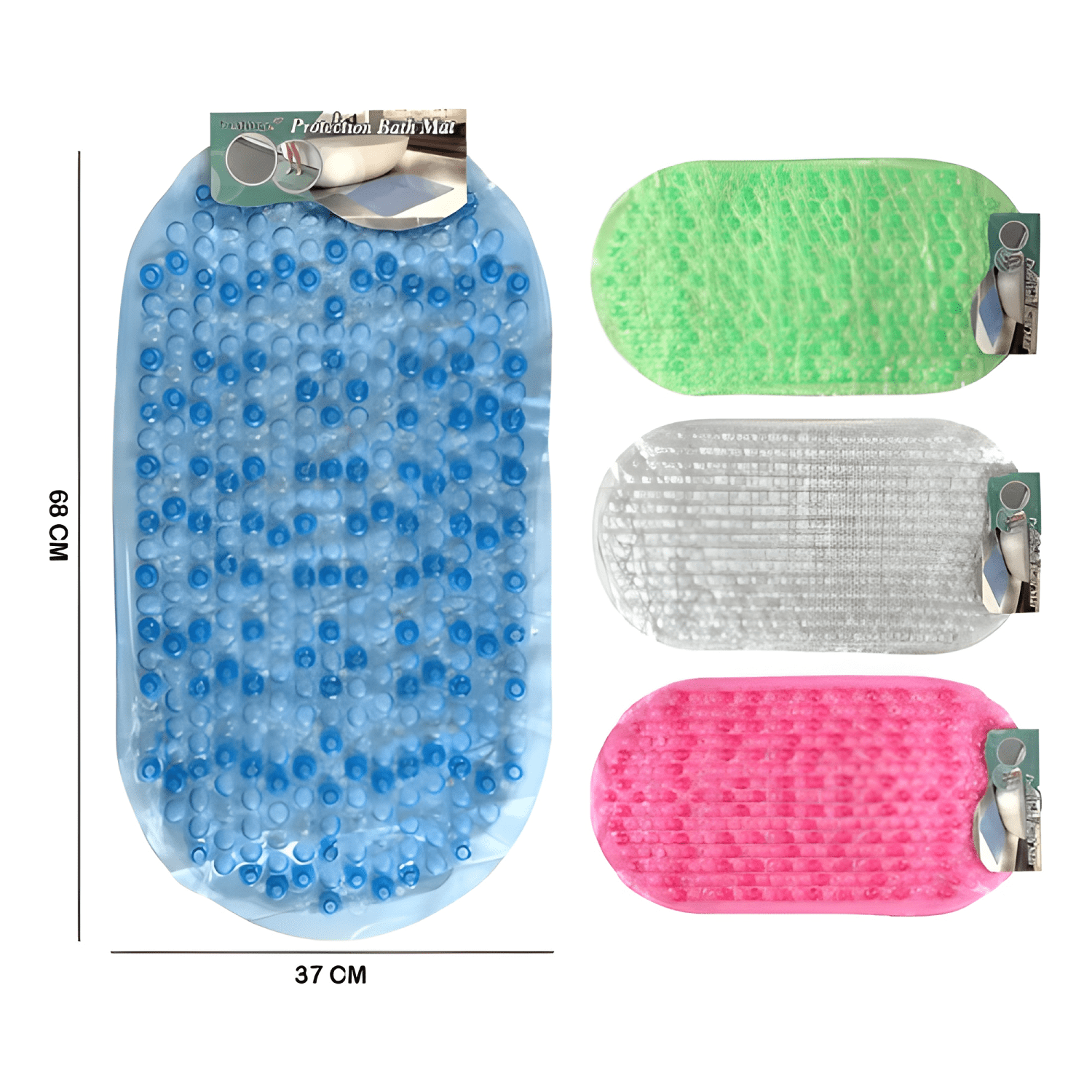 Alfombra De Baño Para Ducha Tina Antideslizante 68x37cm #1-3