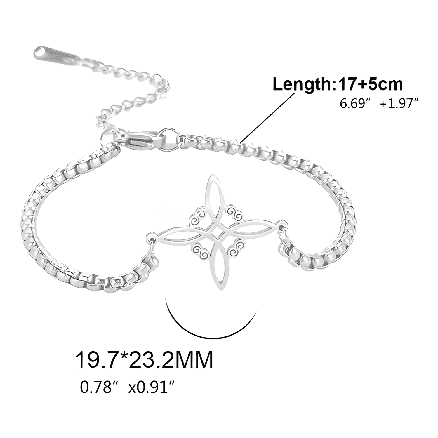 Pulsera nordica nudo de bruja celta acero protección #2-1