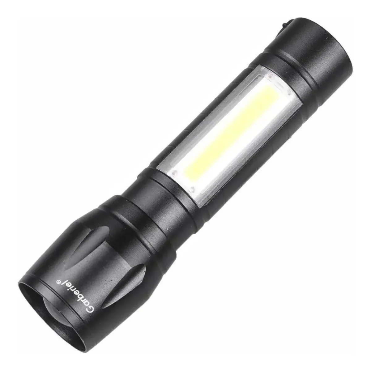 Lampara Táctica De Mano Pequeña Recargable Zoom Doble Luz Negro-0