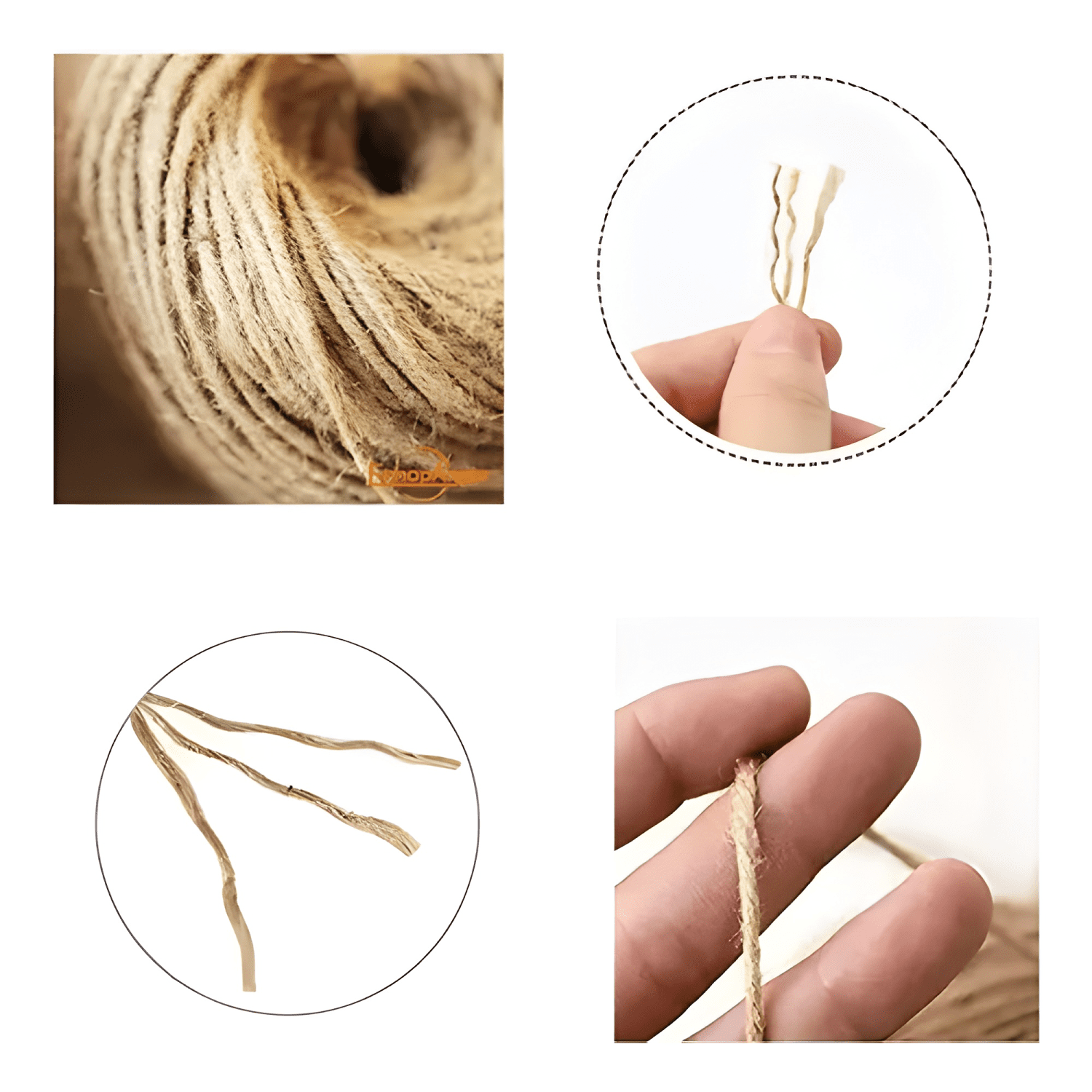 Cuerda cáñamo yute soga artesanías 300 m 3 mm beige-1