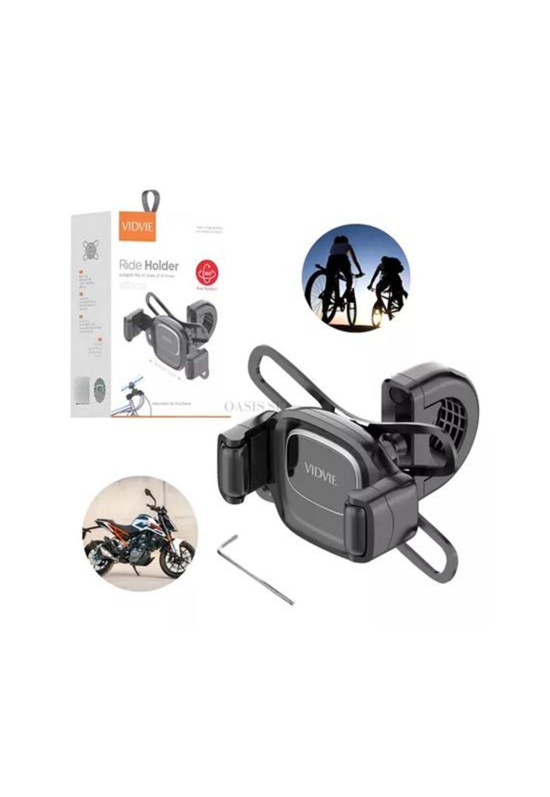 Soporte de celular para bicicleta y moto, ajustable, firme, color negro-3