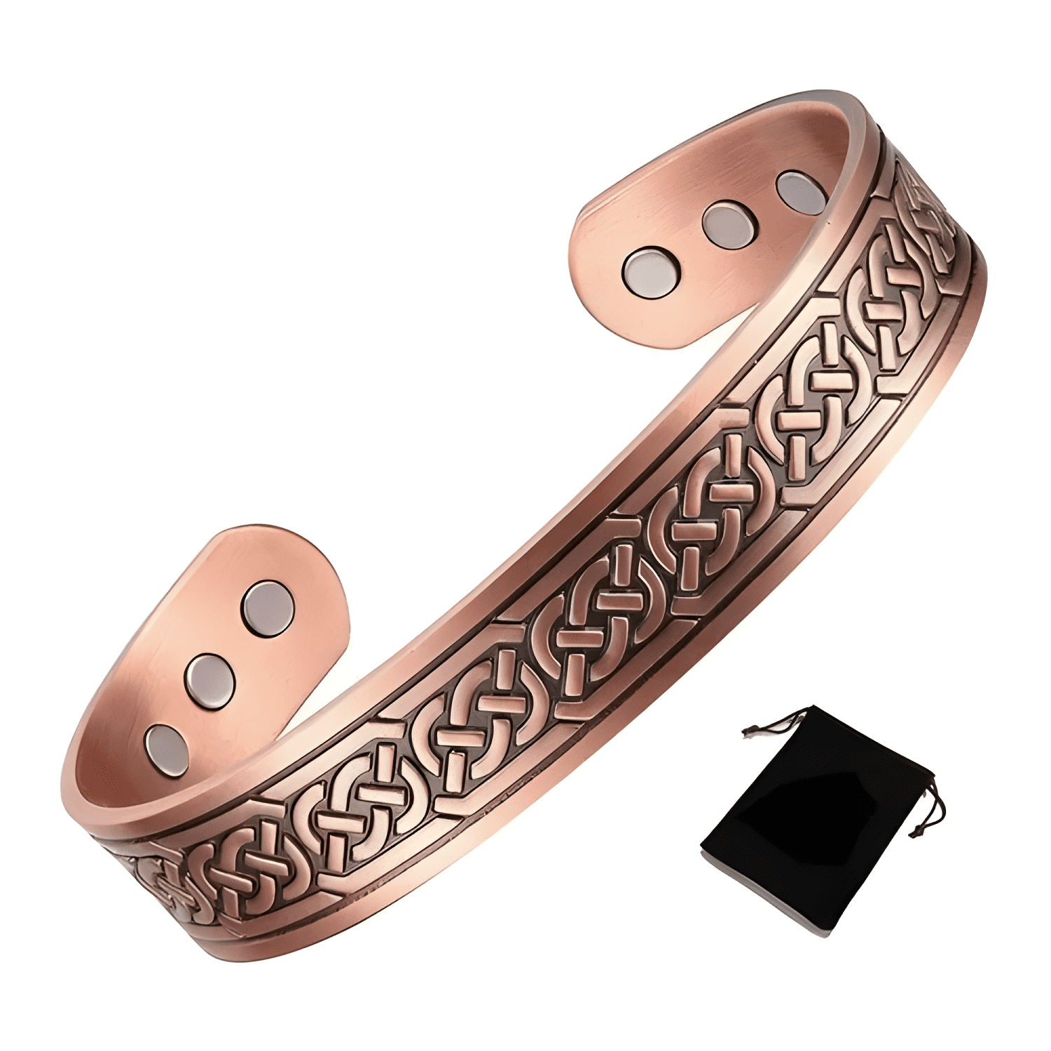 Pulsera cobre brazalete magnética 6 imanes artritis diseño-0