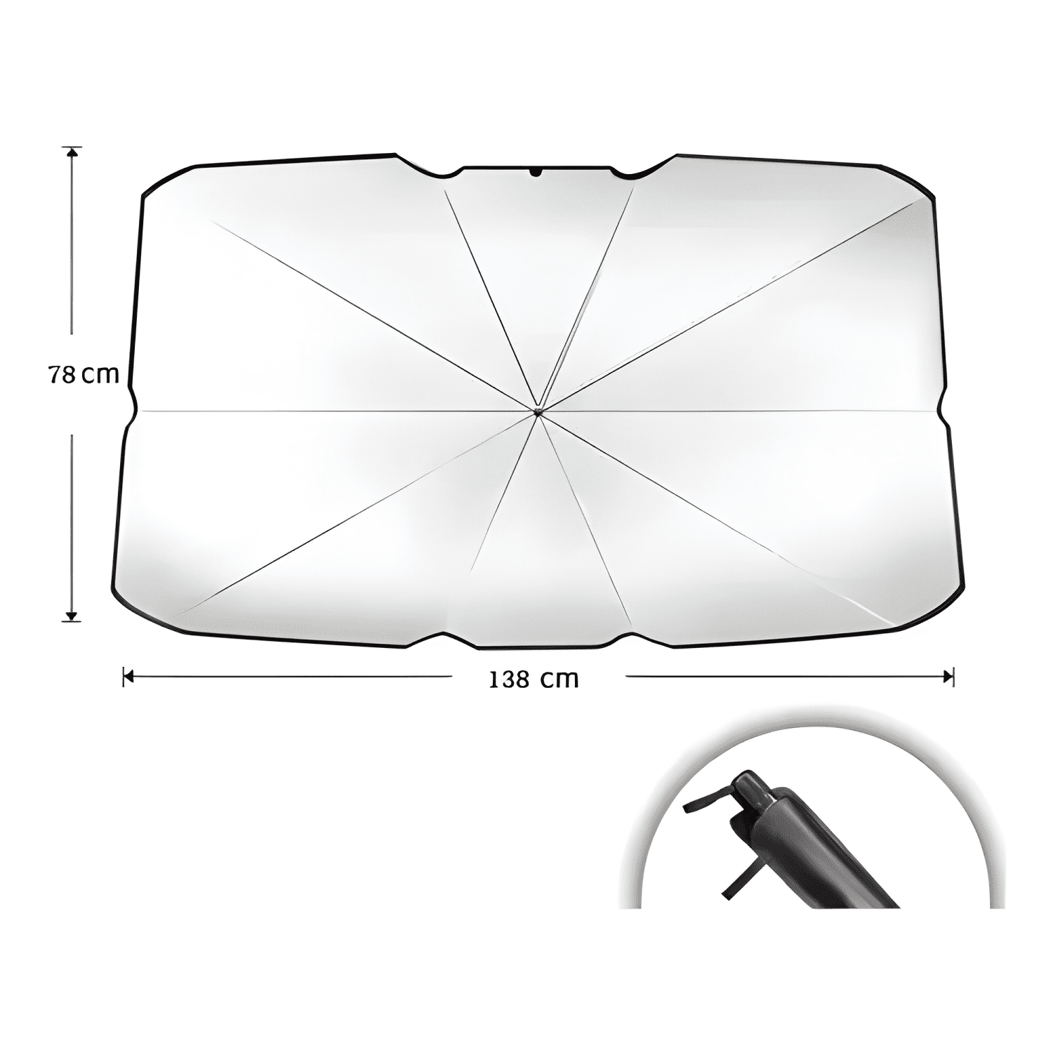 Quitasol Tipo Sombrilla para Auto Parasol Retractil Plus-1