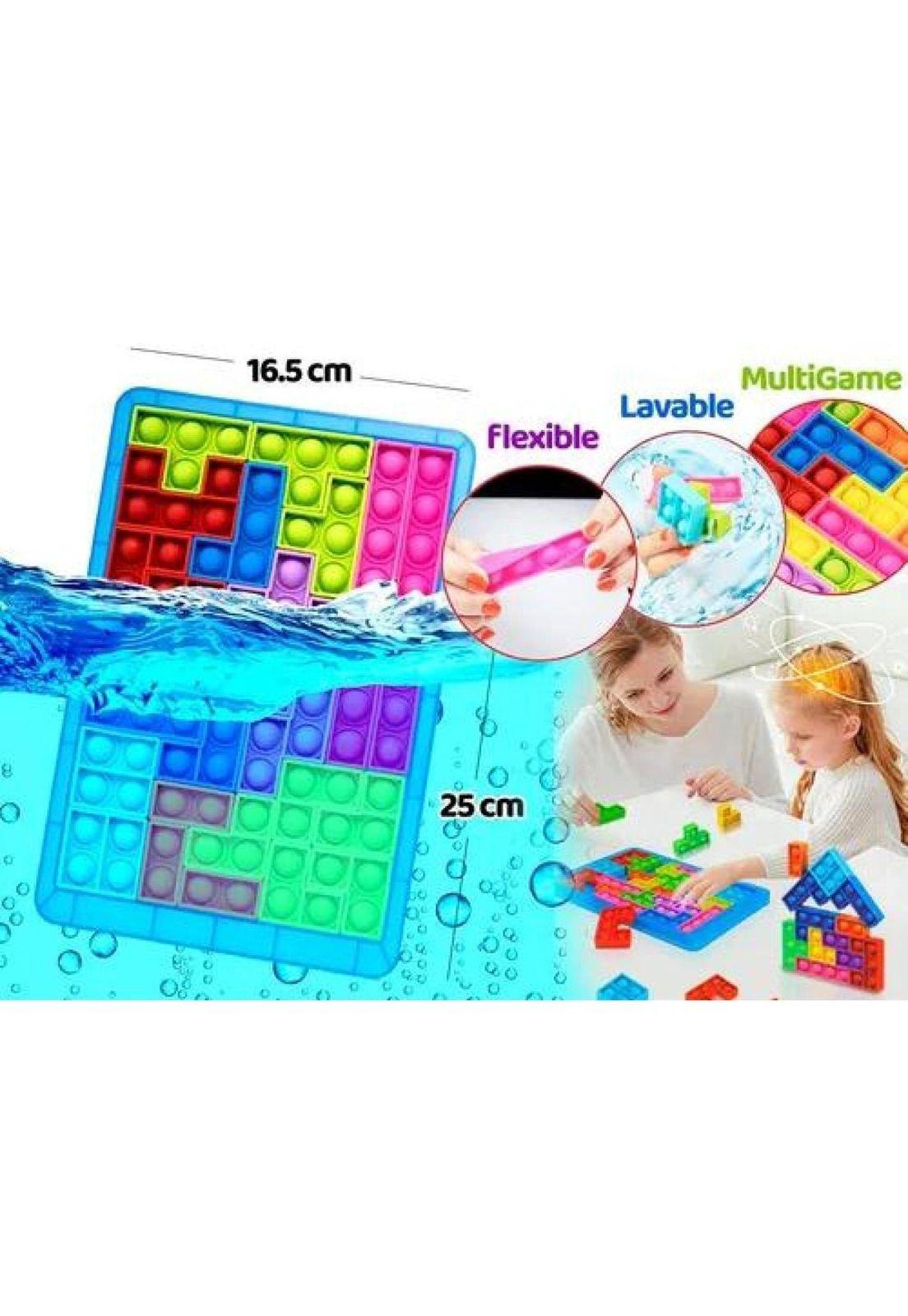 Juego Pop It rompecabeza burbujas bloques Tetris puzzle, rojo-2