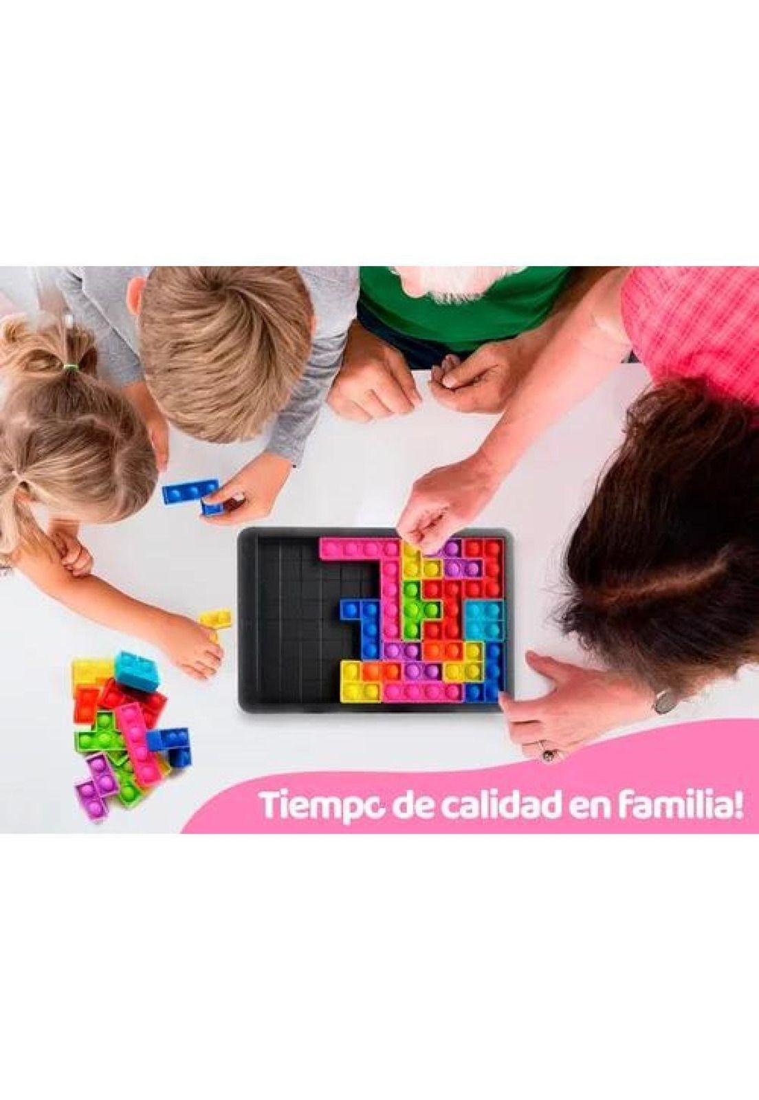 Juego Pop It rompecabeza burbujas bloques Tetris puzzle, rojo-3