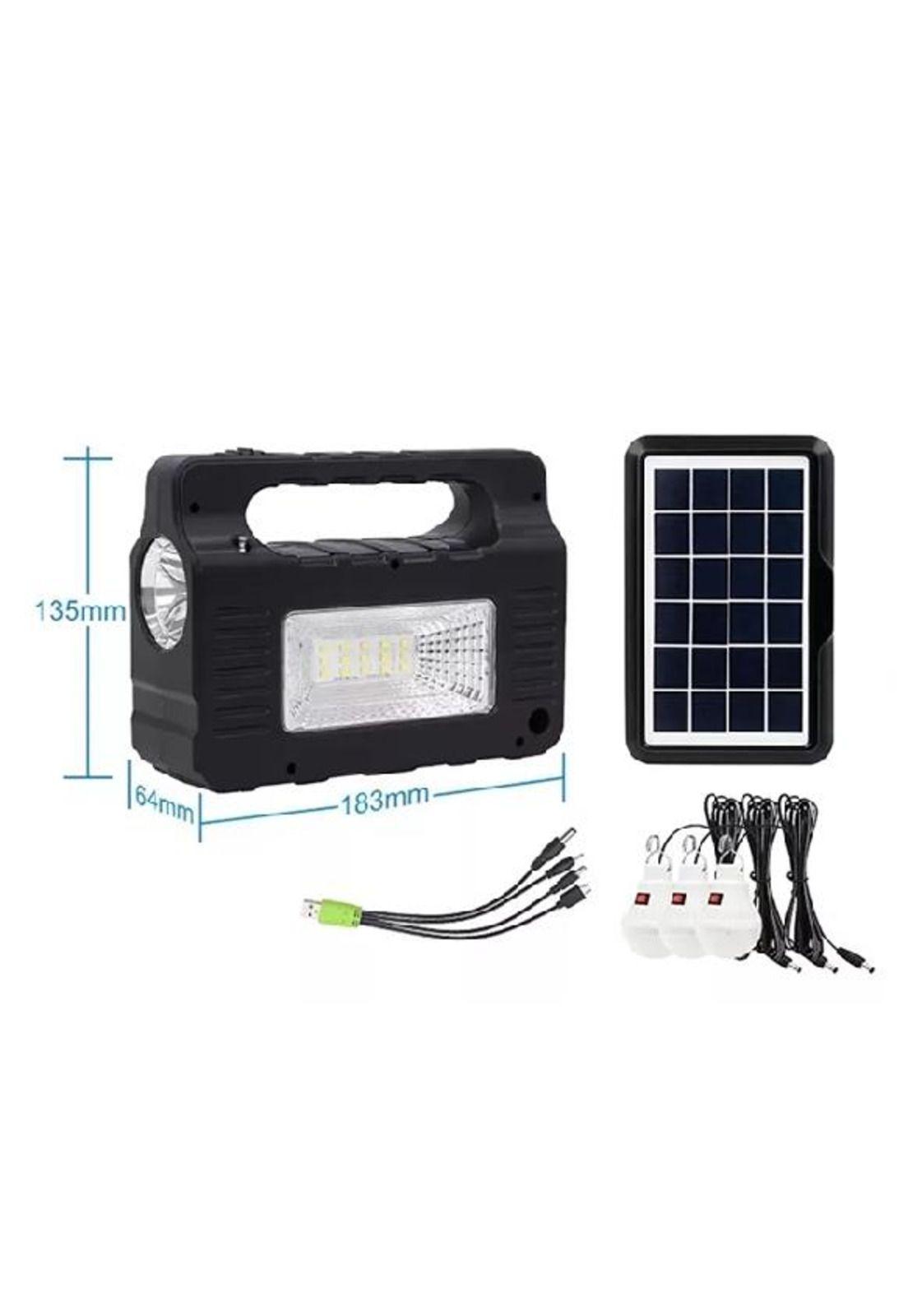 Kit solar de emergencia camping USB, 3 ampolletas luz, blanco neutro-2