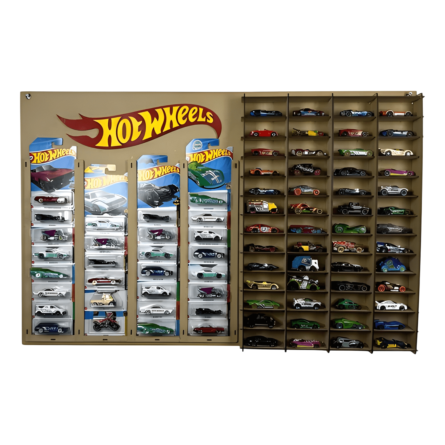 Exhibidor para autos Hot Wheels en blister y sueltos-0