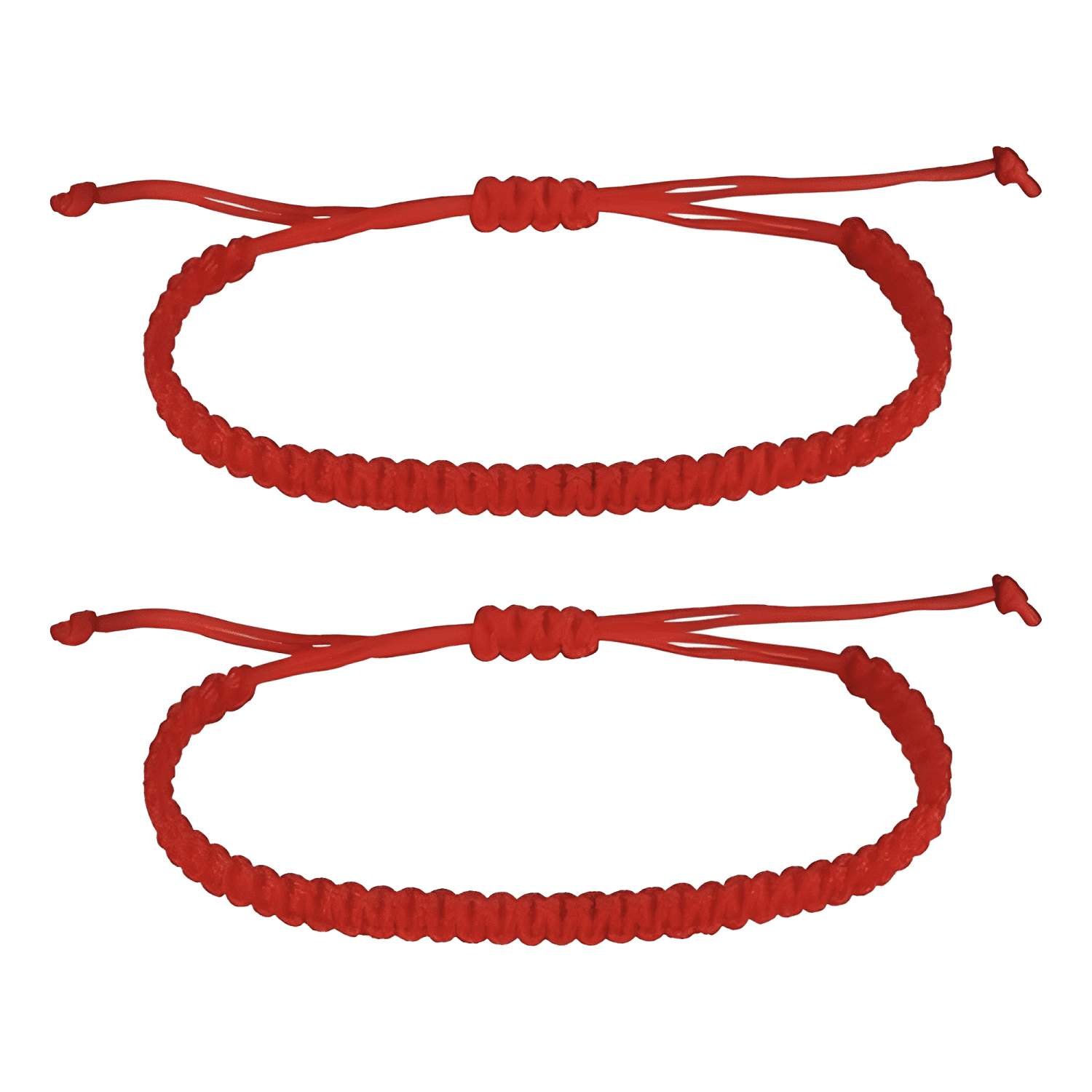 Pulsera hilo pack 2 protección y suerte ajustable Rojo-0