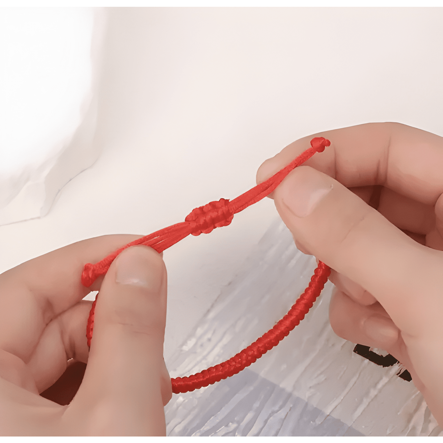 Pulsera hilo pack 2 protección y suerte ajustable Rojo-1