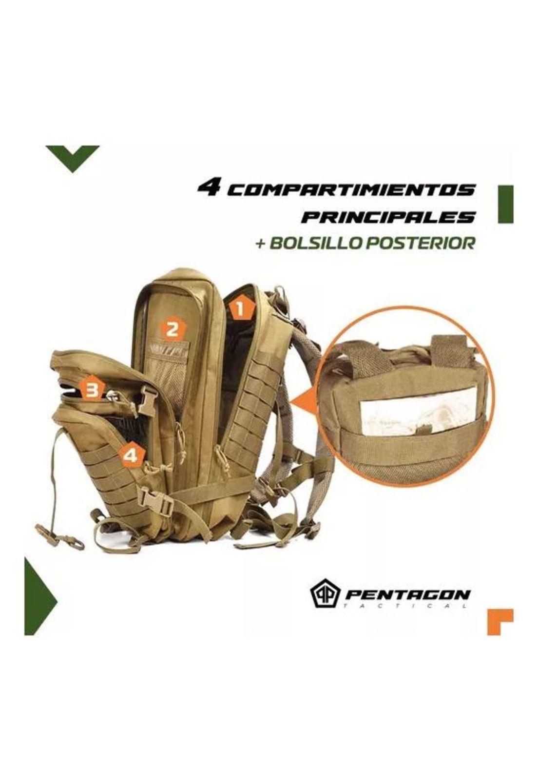 Mochila táctica militar impermeable color café-1