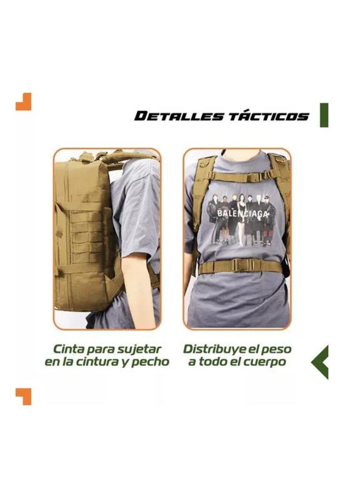 Mochila táctica militar impermeable color café-4