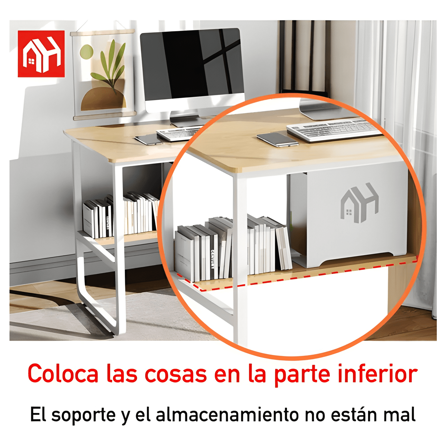 Any hogar escritorio pata metal oficina cajon 100x50x74.5cm-2