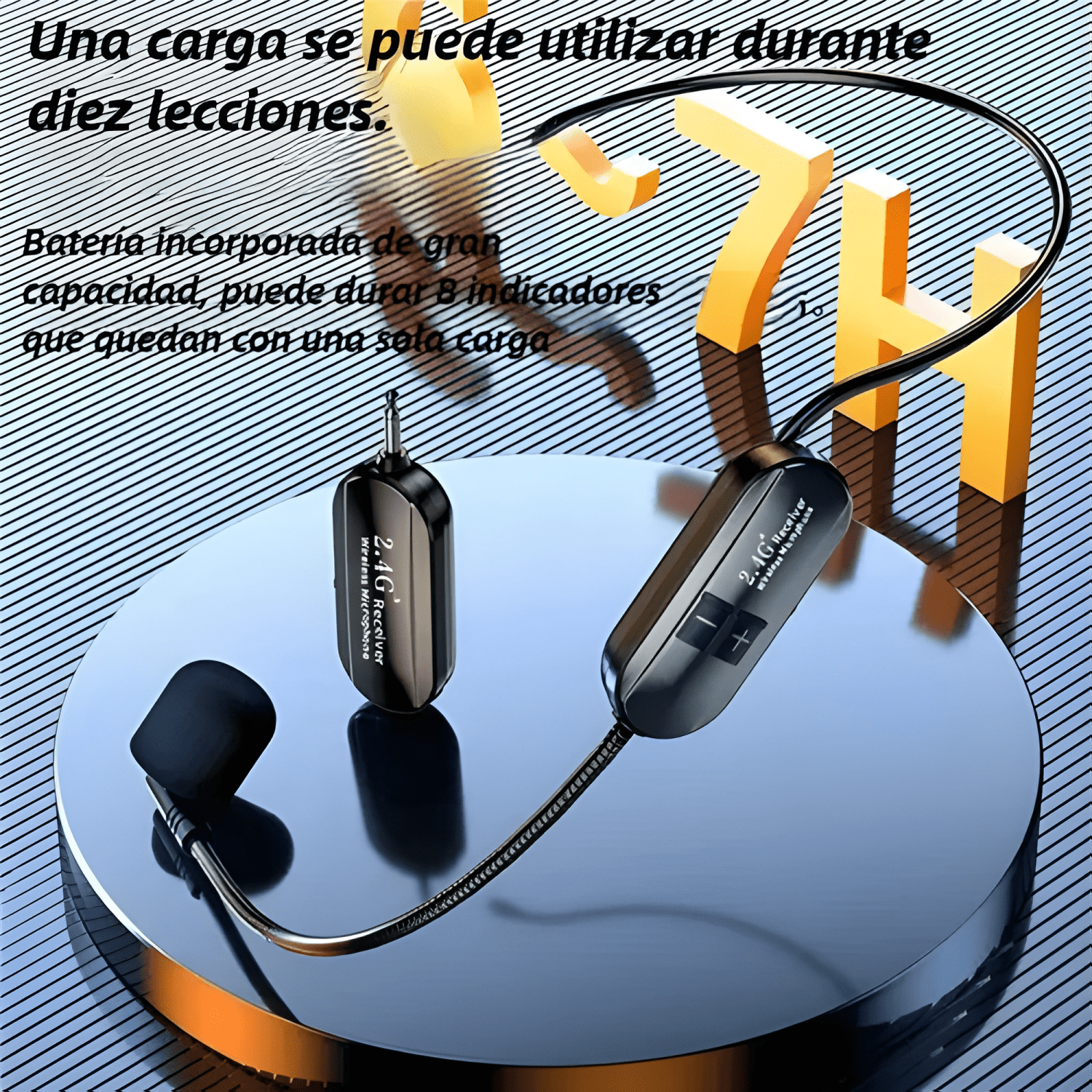 Sistema de micrófono con auriculares inalámbricos portátiles-2