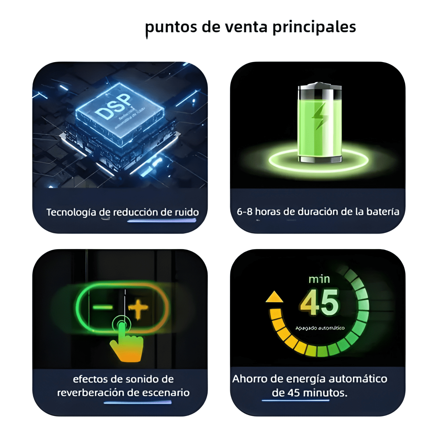 Sistema de micrófono con auriculares inalámbricos portátiles-3